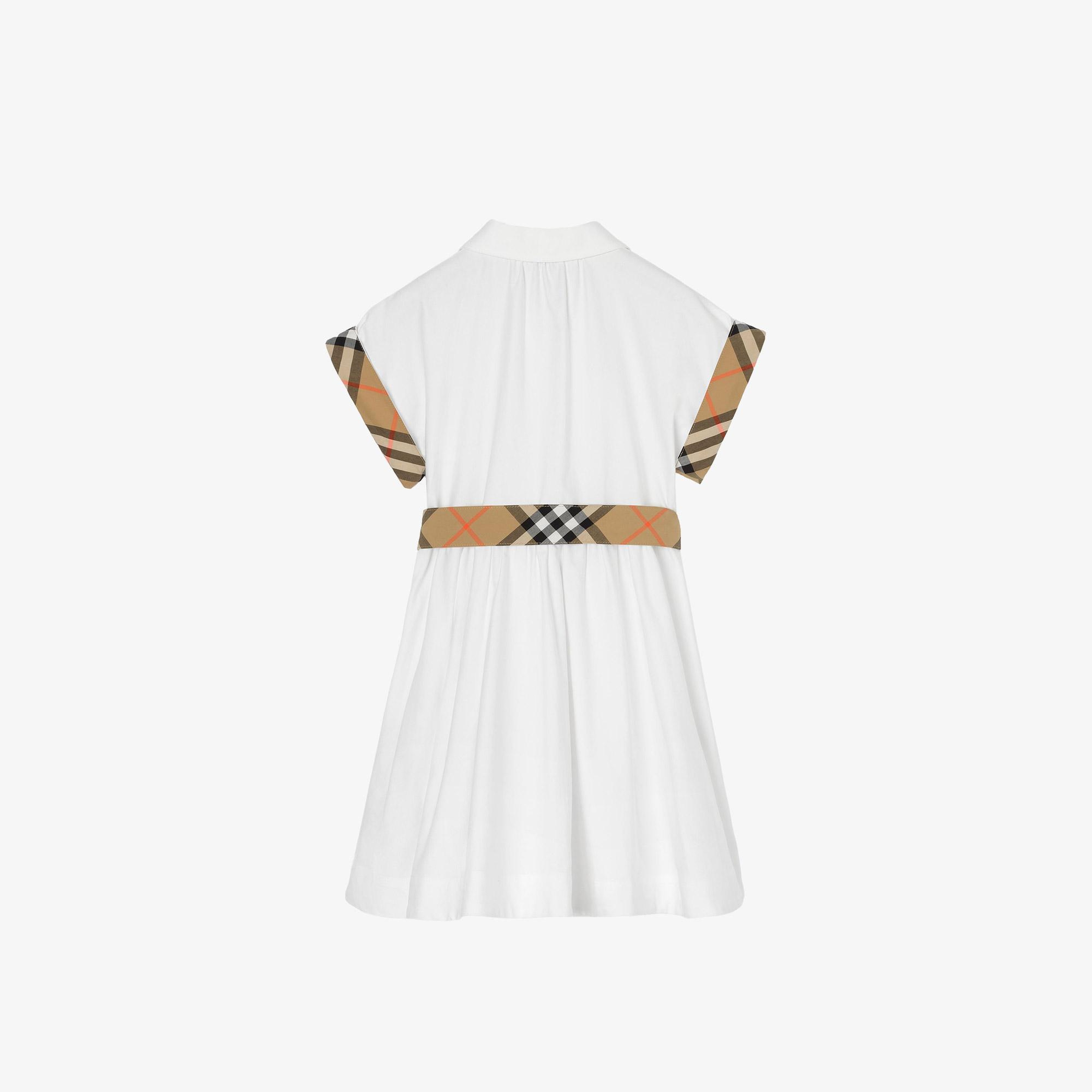 Burberry Juılıet Check Çocuk Beyaz Elbise
