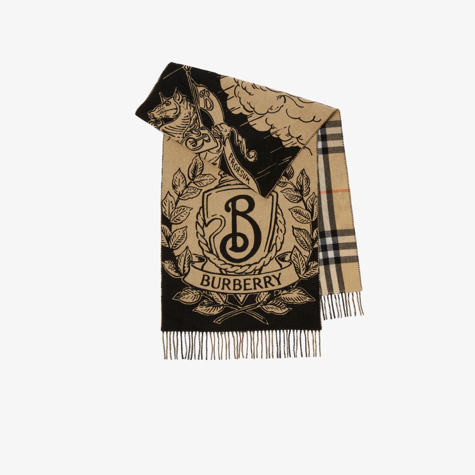 Burberry Wide Reversible Stormy Knight Kadın Bej Atkı