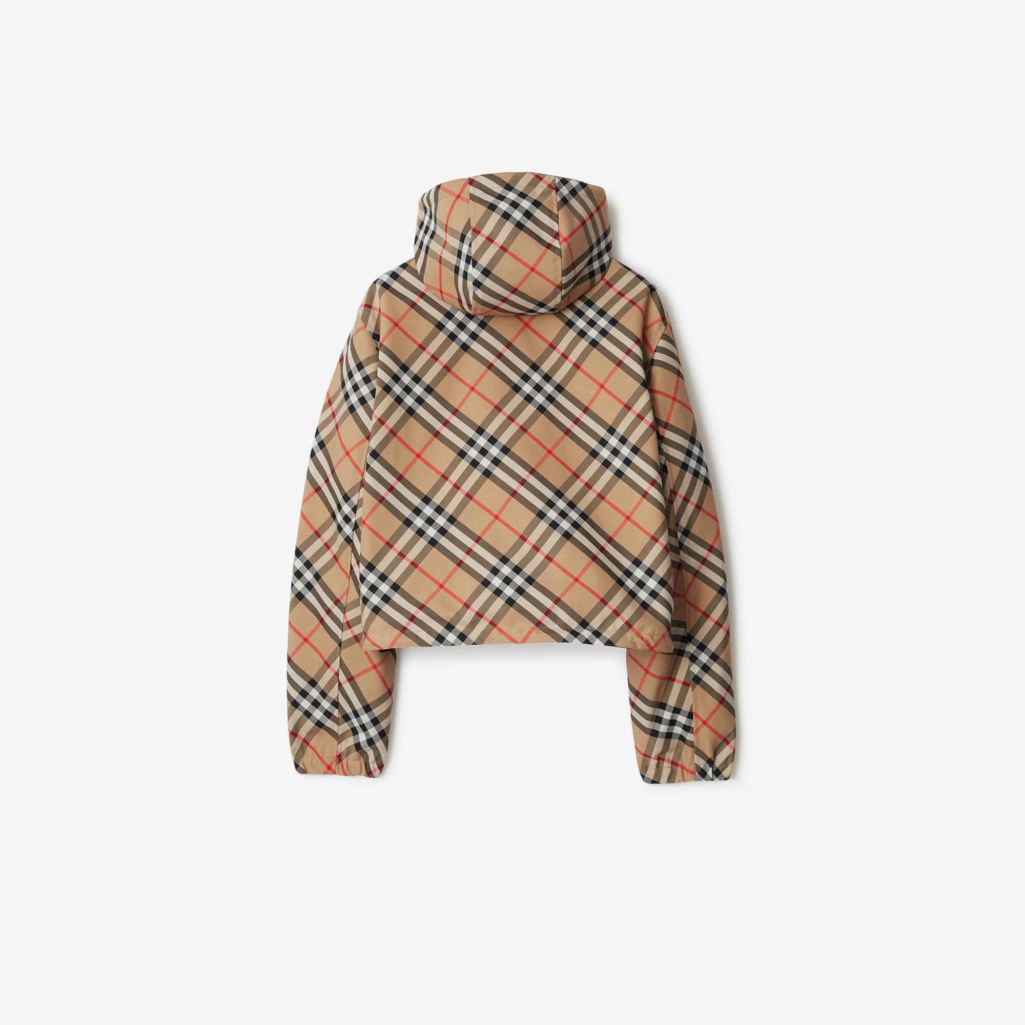 Burberry Cropped Reversible Check Kadın Bej Ceket