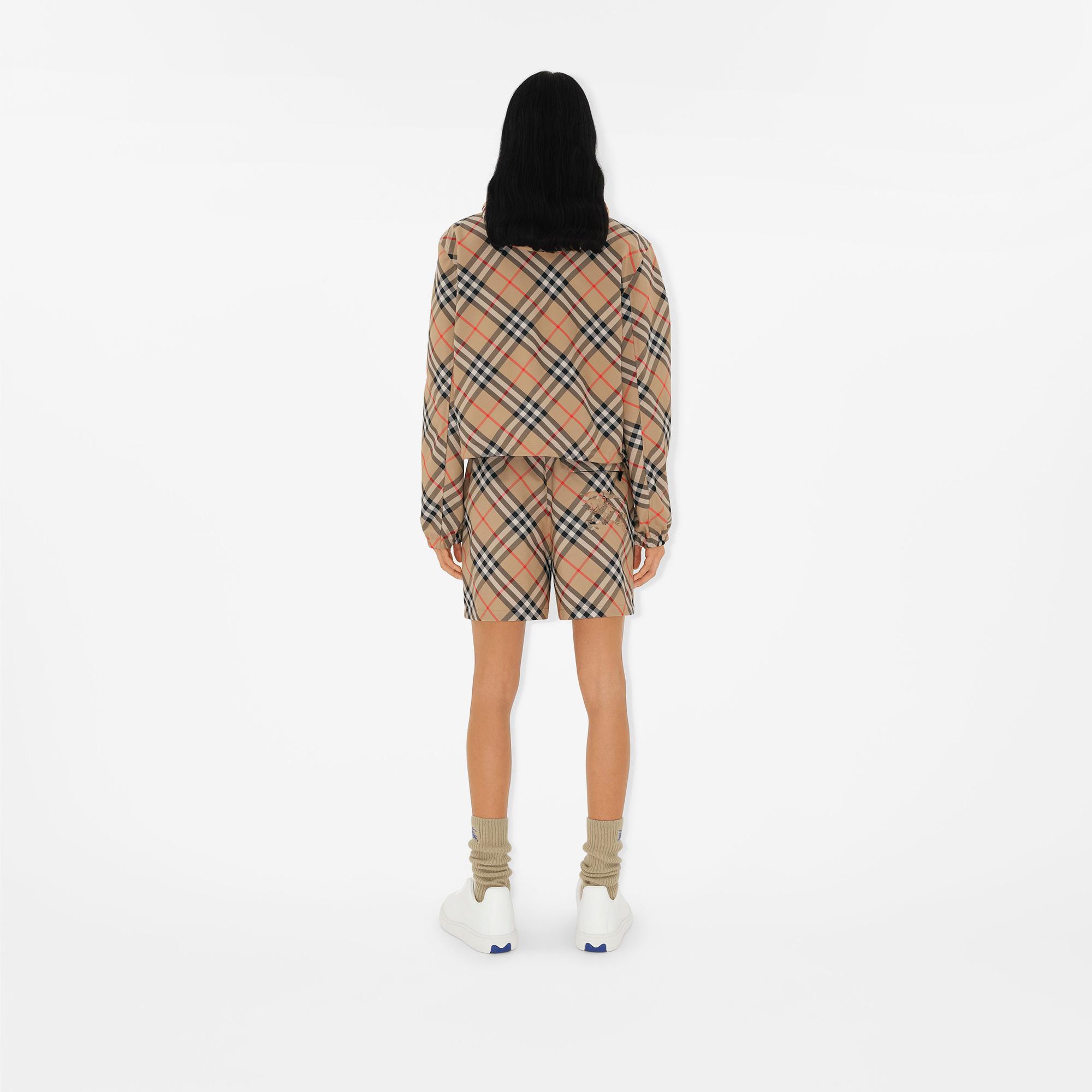 Burberry Cropped Reversible Check Kadın Bej Ceket