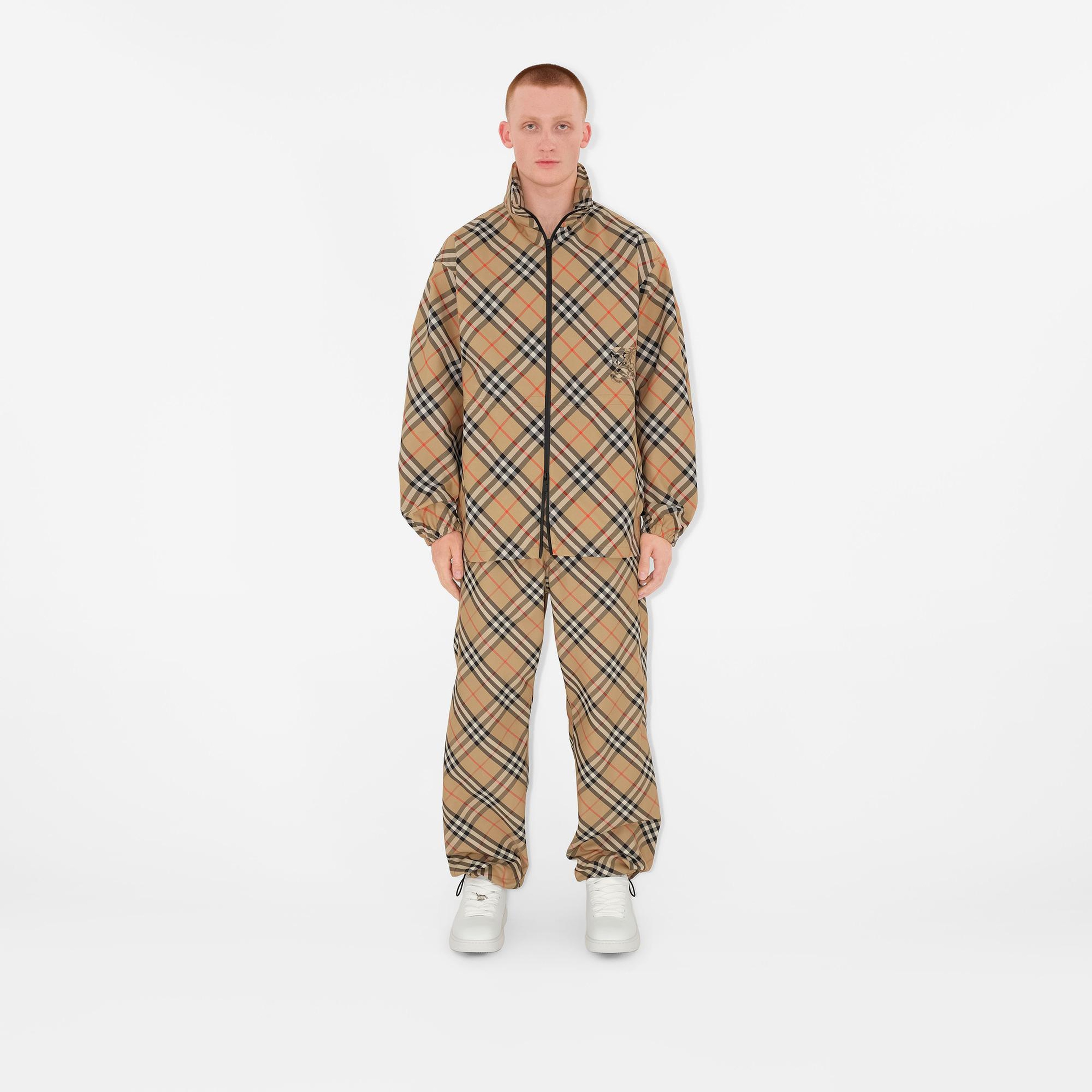 Burberry Check Twill Erkek Bej Ceket