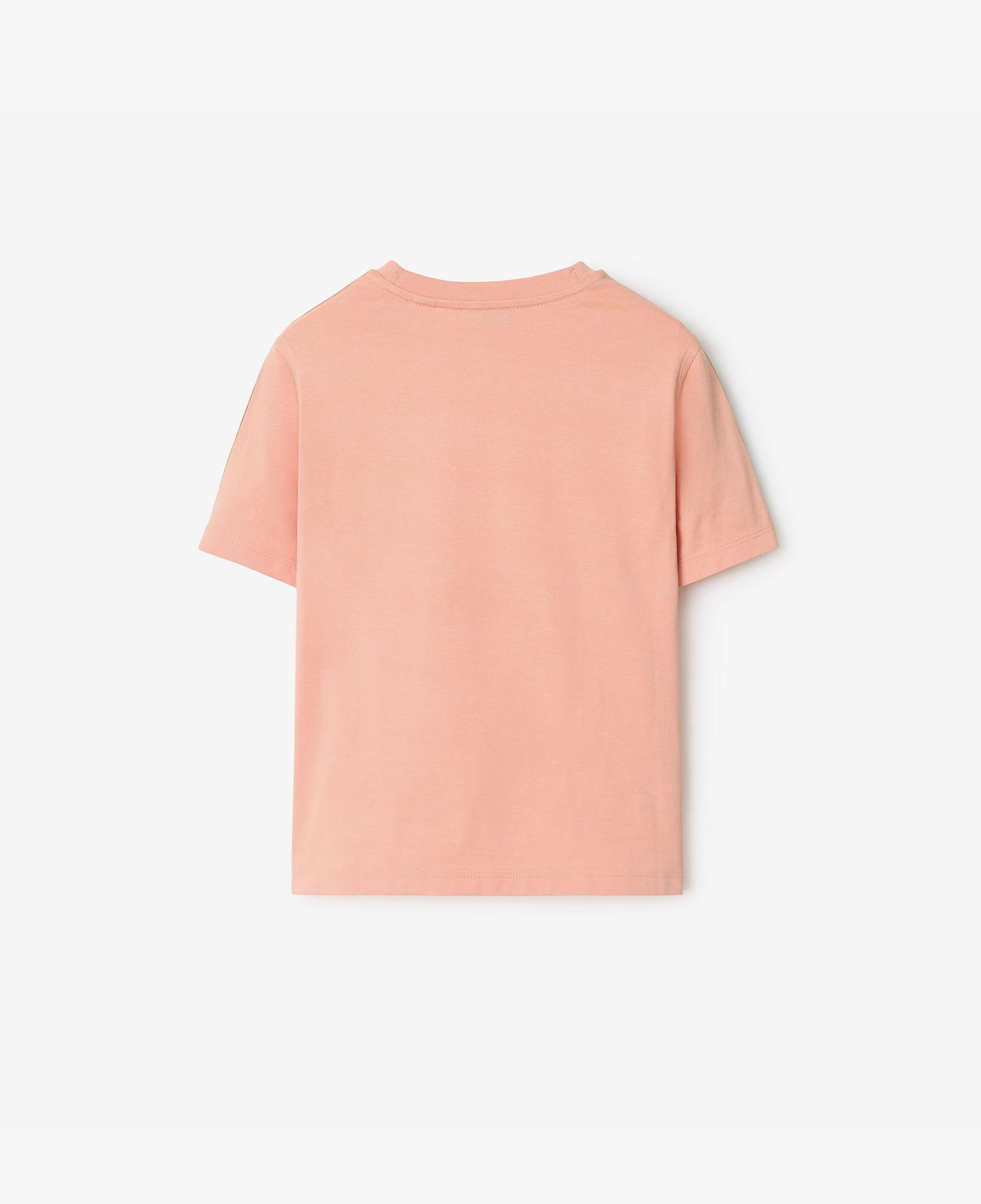 Burberry Cedar Tape Check Trim Cotton Çocuk Pembe T-Shirt