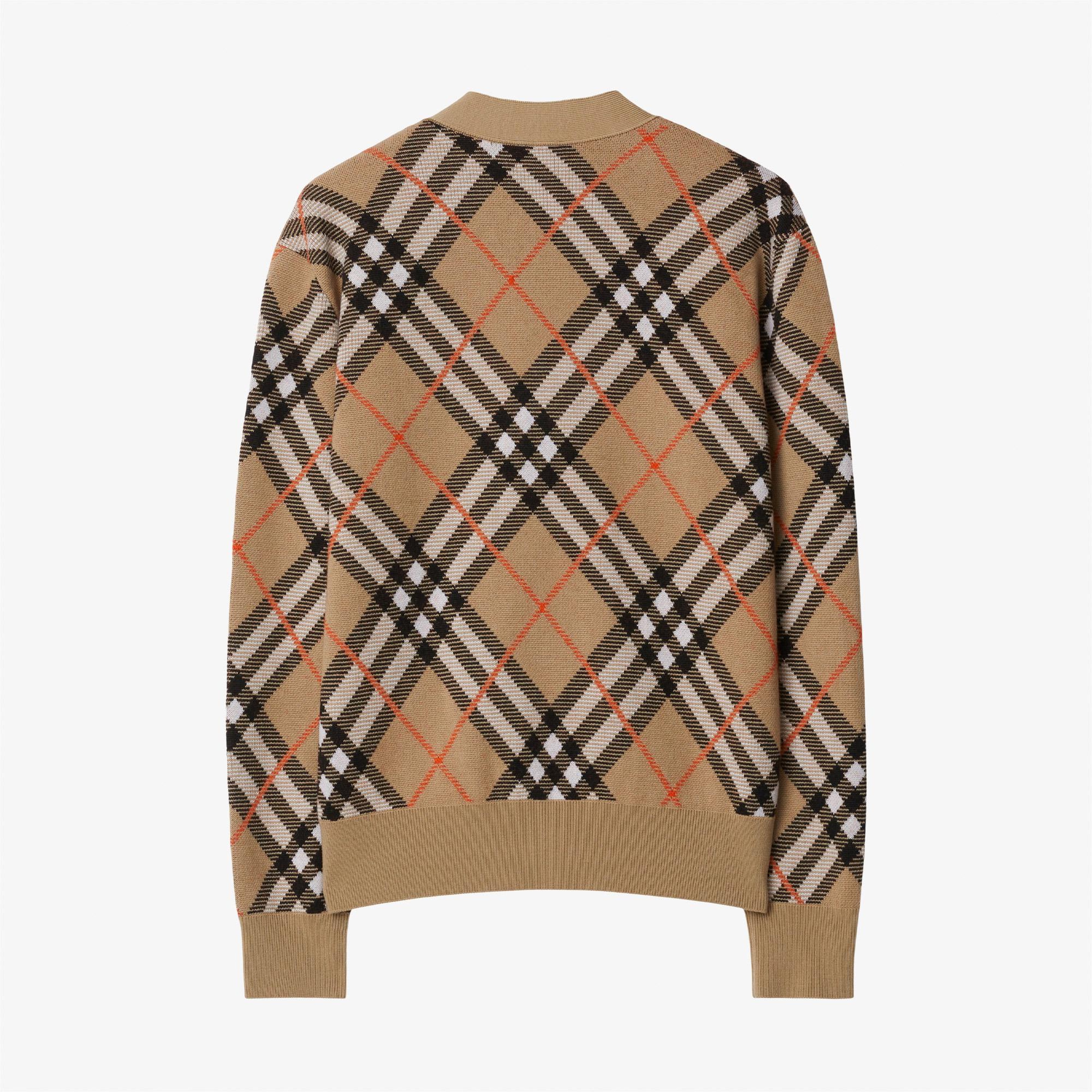 Burberry Check Kareli Yün Karışımlı Erkek Bej Hırka