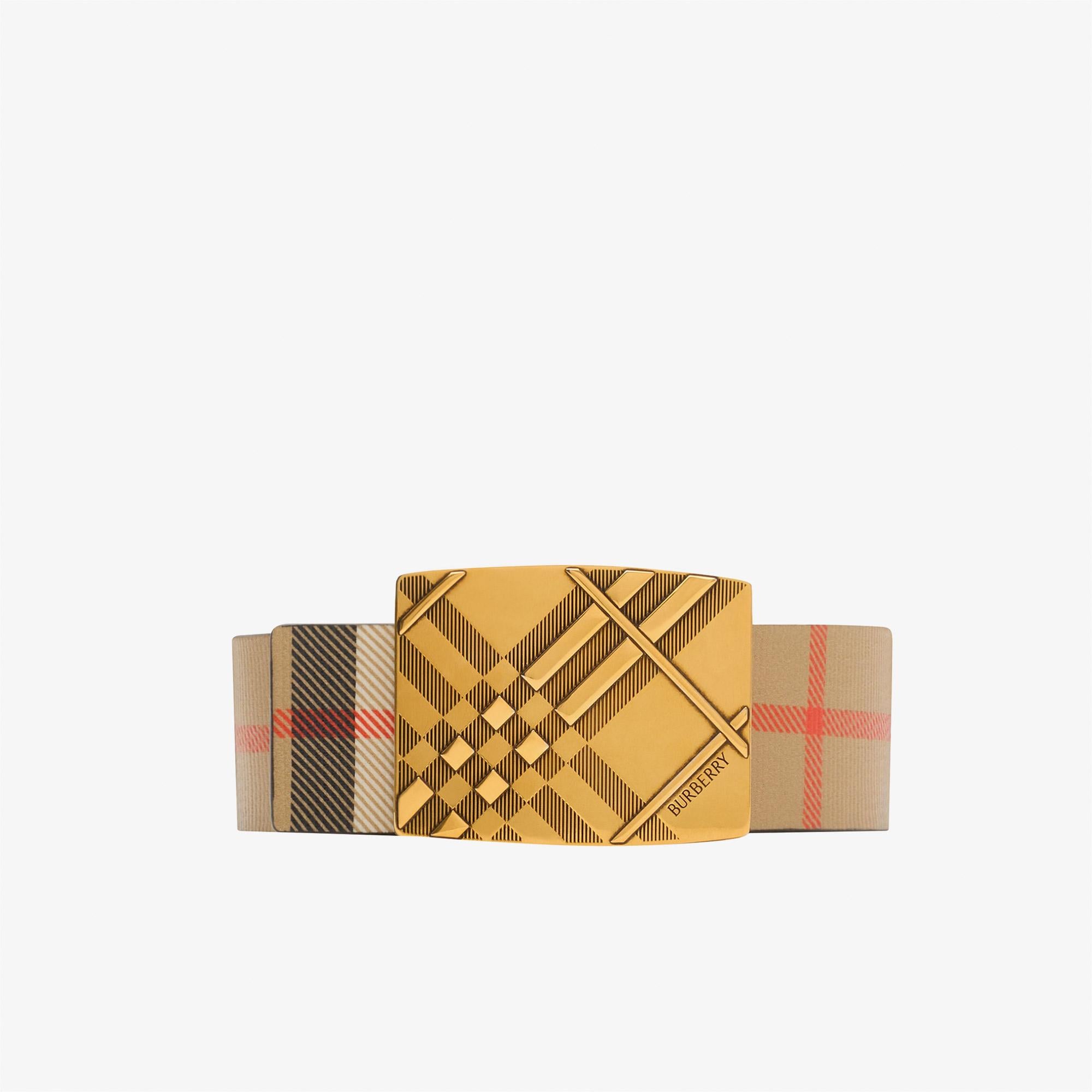 Burberry Check Engraved 35Mm Erkek Kahverengi Kemer