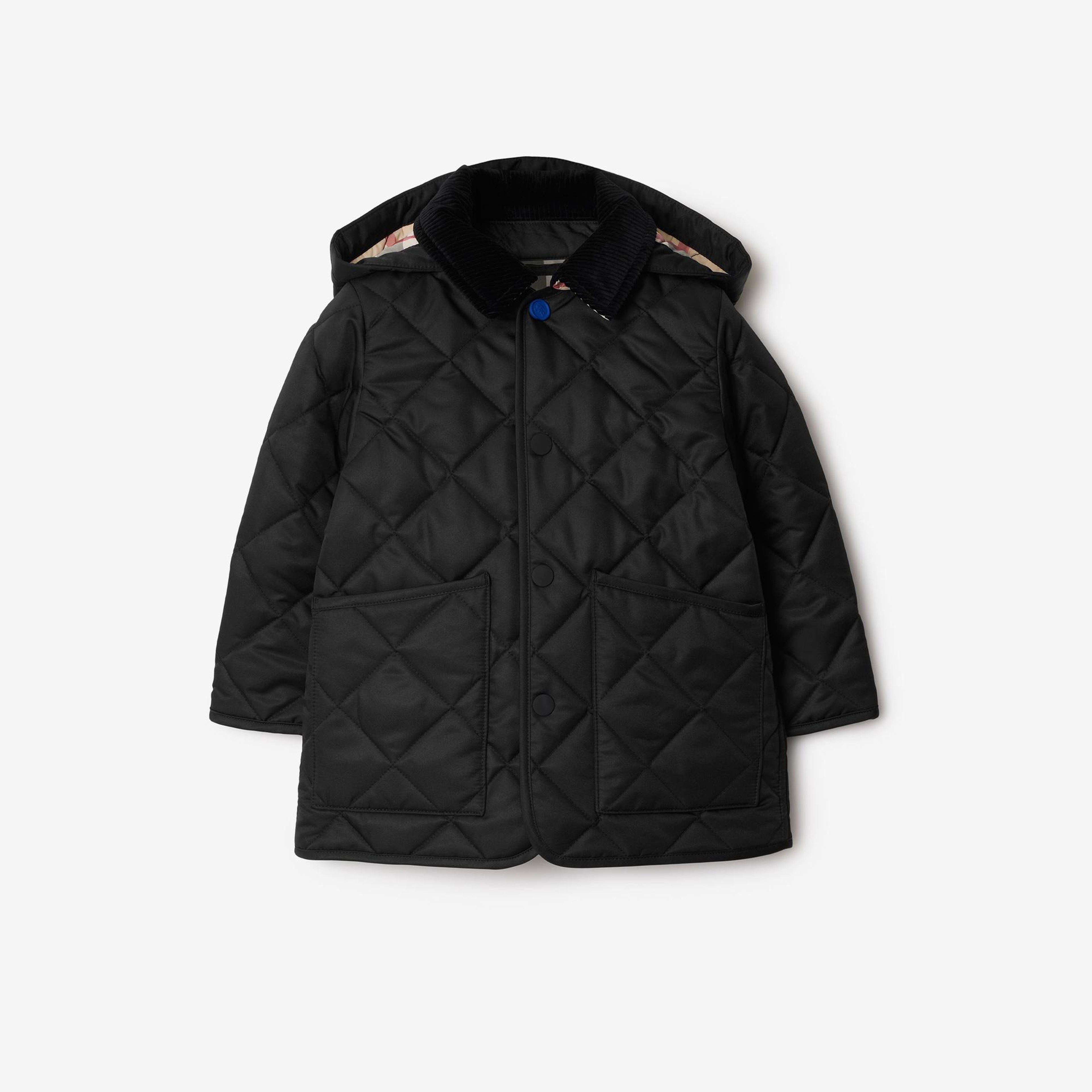 Burberry Rowan Quilted Çocuk Siyah Mont