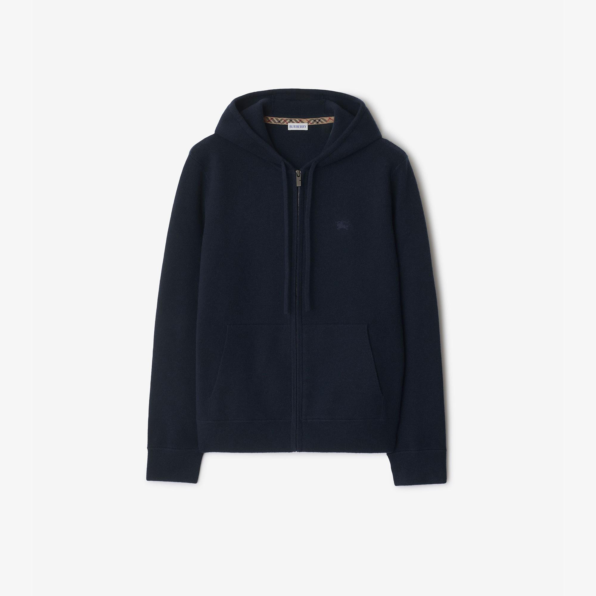 Burberry Cashmere Blend Zip Erkek Lacivert Hoodie