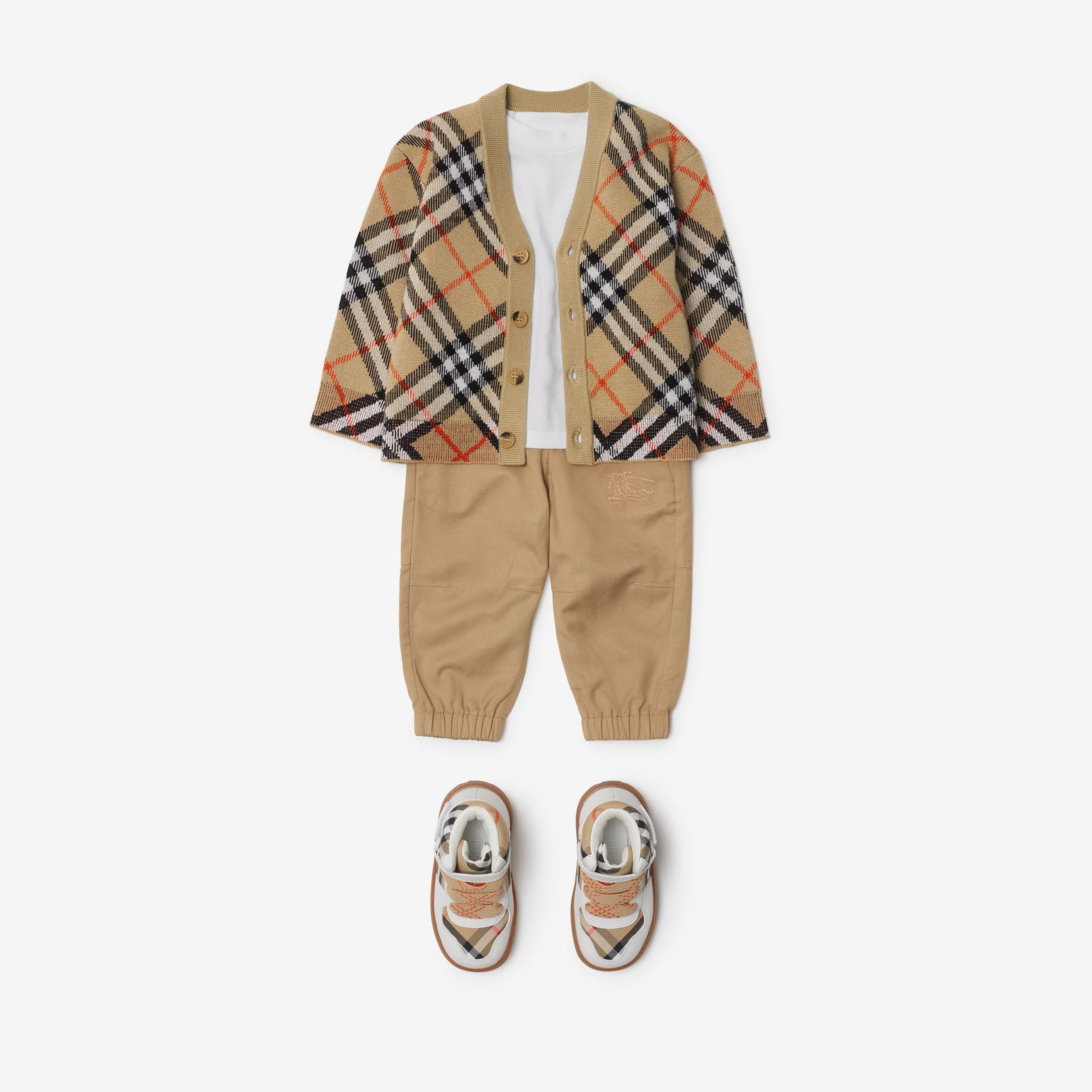 Burberry Graham Wool Cardigan Çocuk Bej Hırka