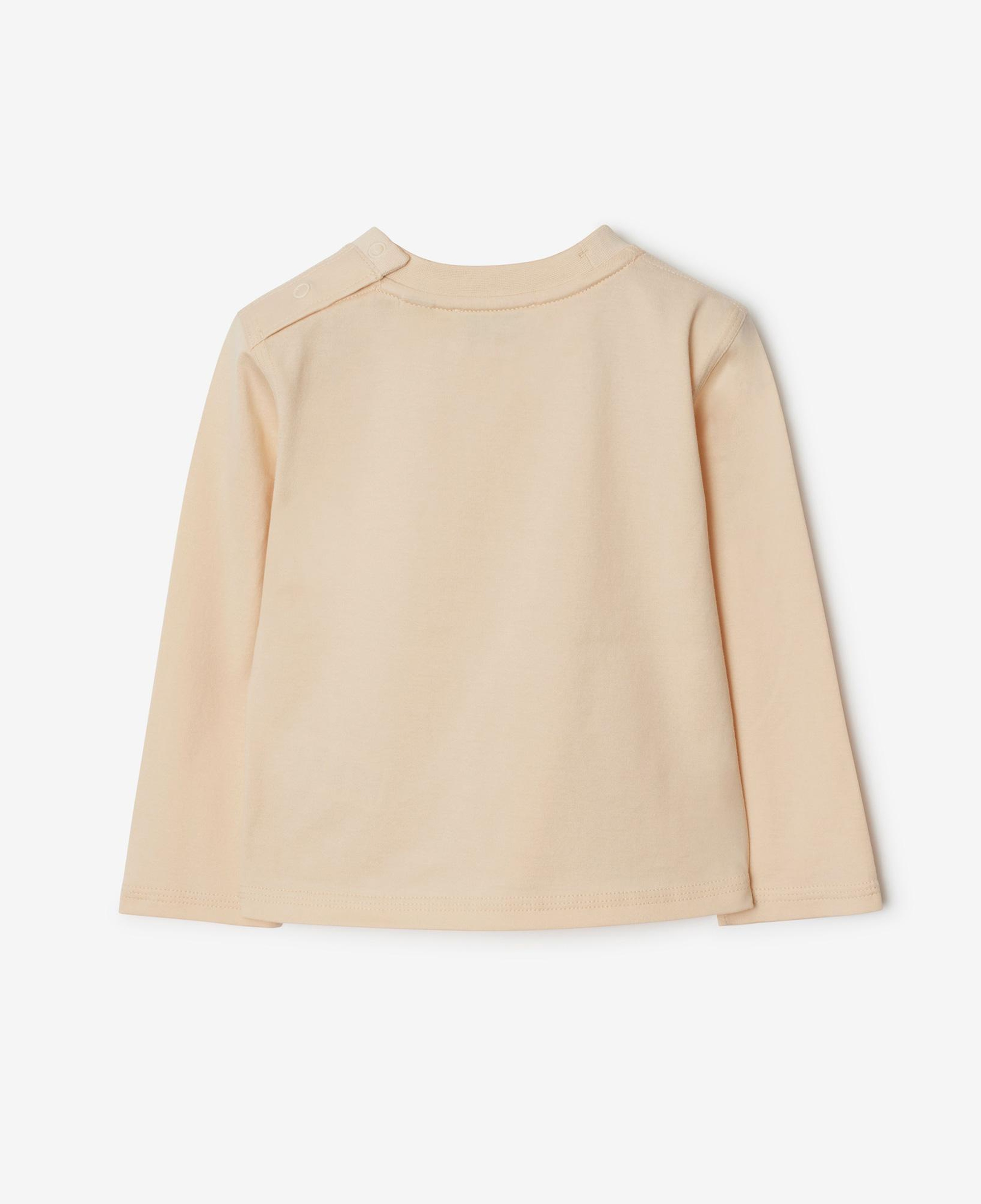 Burberry Kooper Label Cotton Top Çocuk Krem T-Shirt