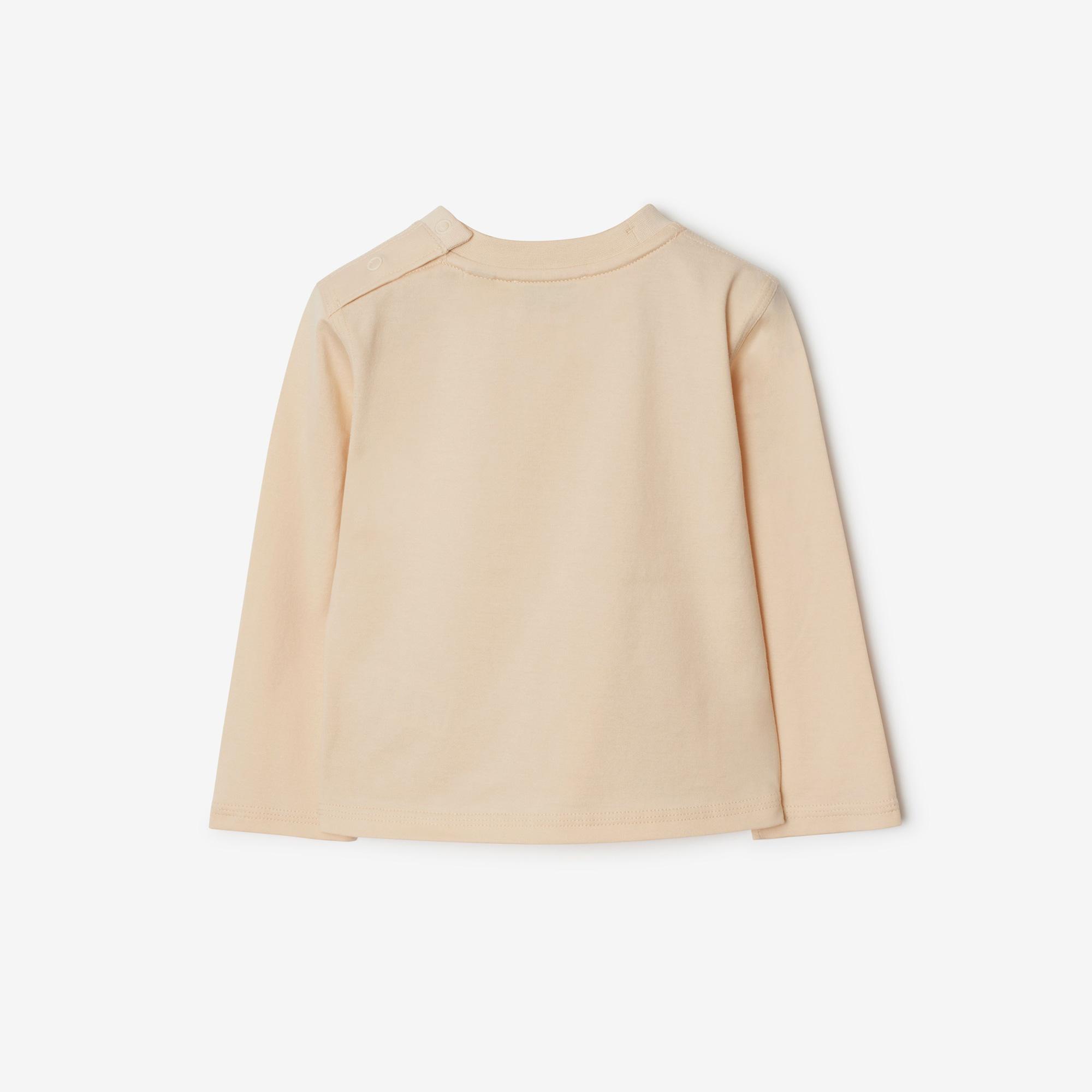 Burberry Kooper Label Cotton Top Çocuk Krem T-Shirt