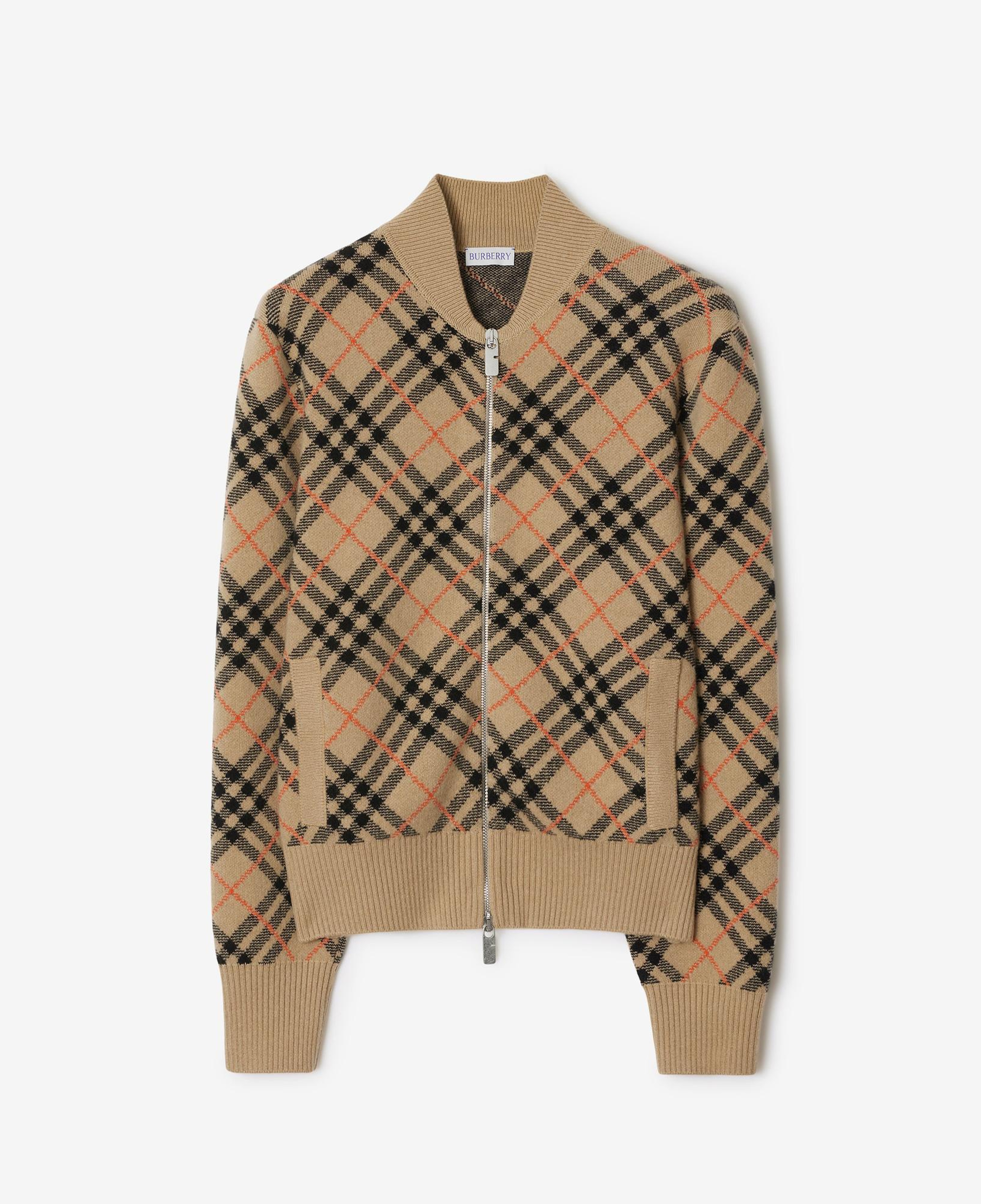 Burberry Pai Cashmere Bomber Kadın Bej Hırka