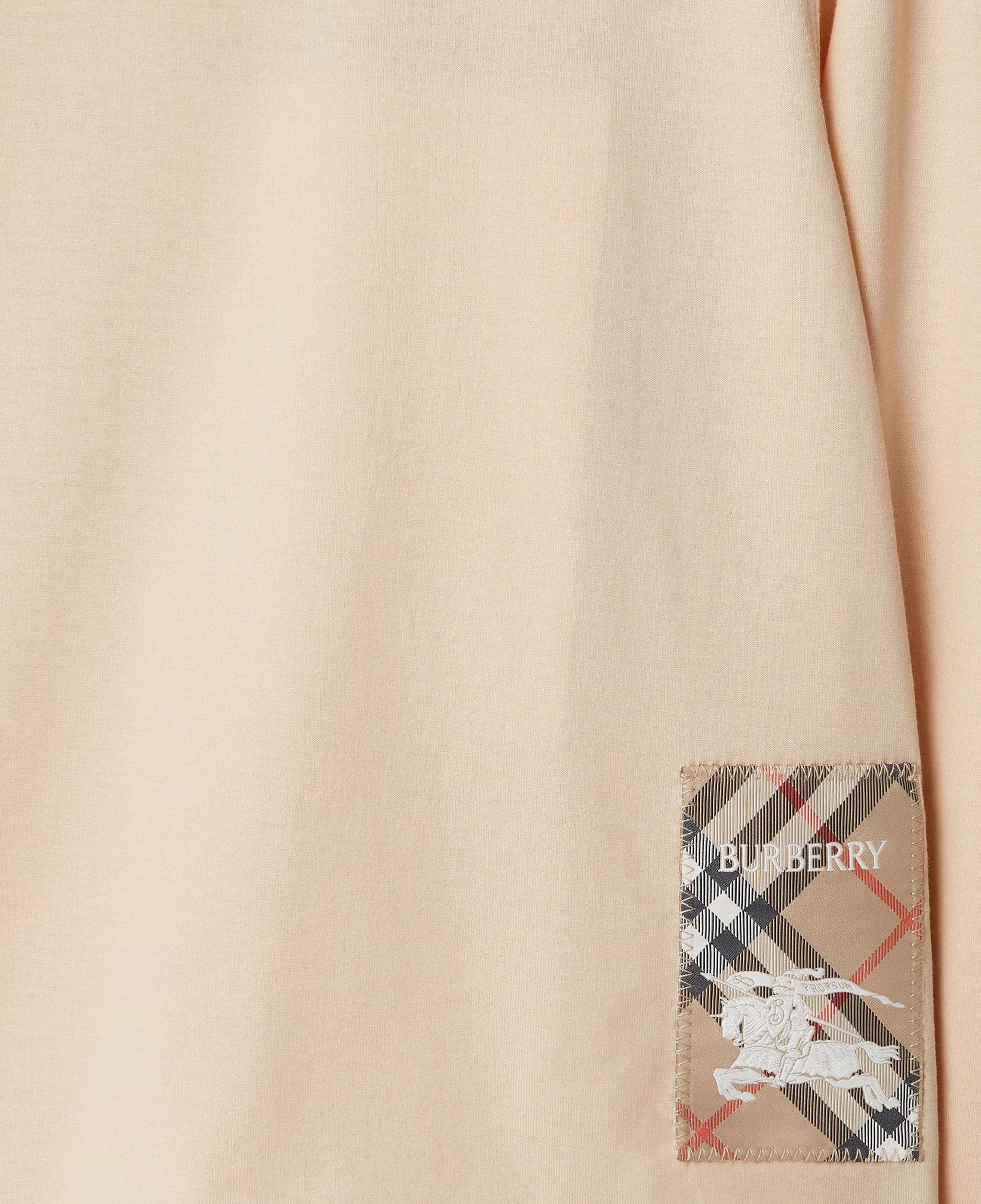 Burberry Kooper Label Cotton Top Çocuk Krem T-Shirt