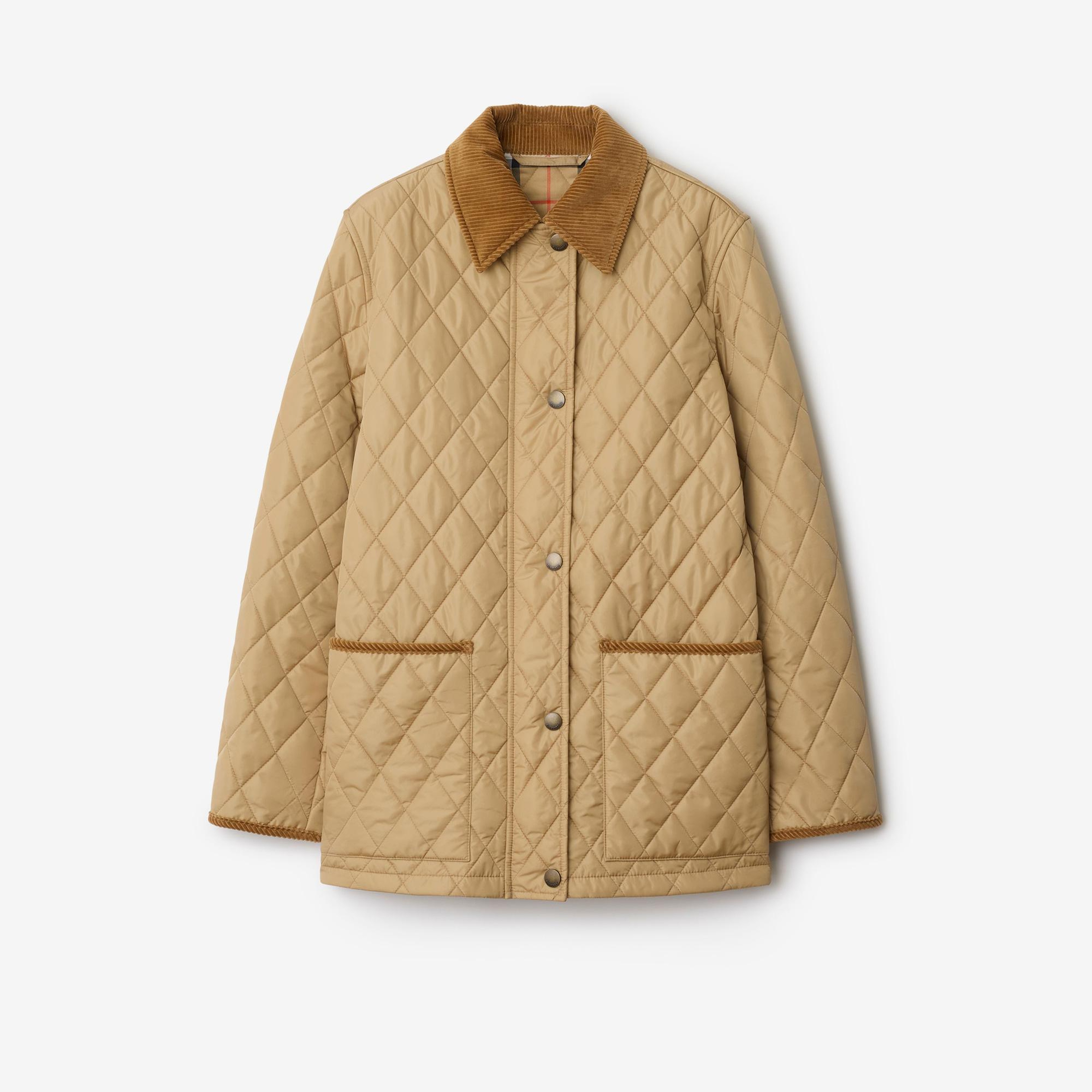 Burberry Quilted Nylon Barn Kadın Bej Mont