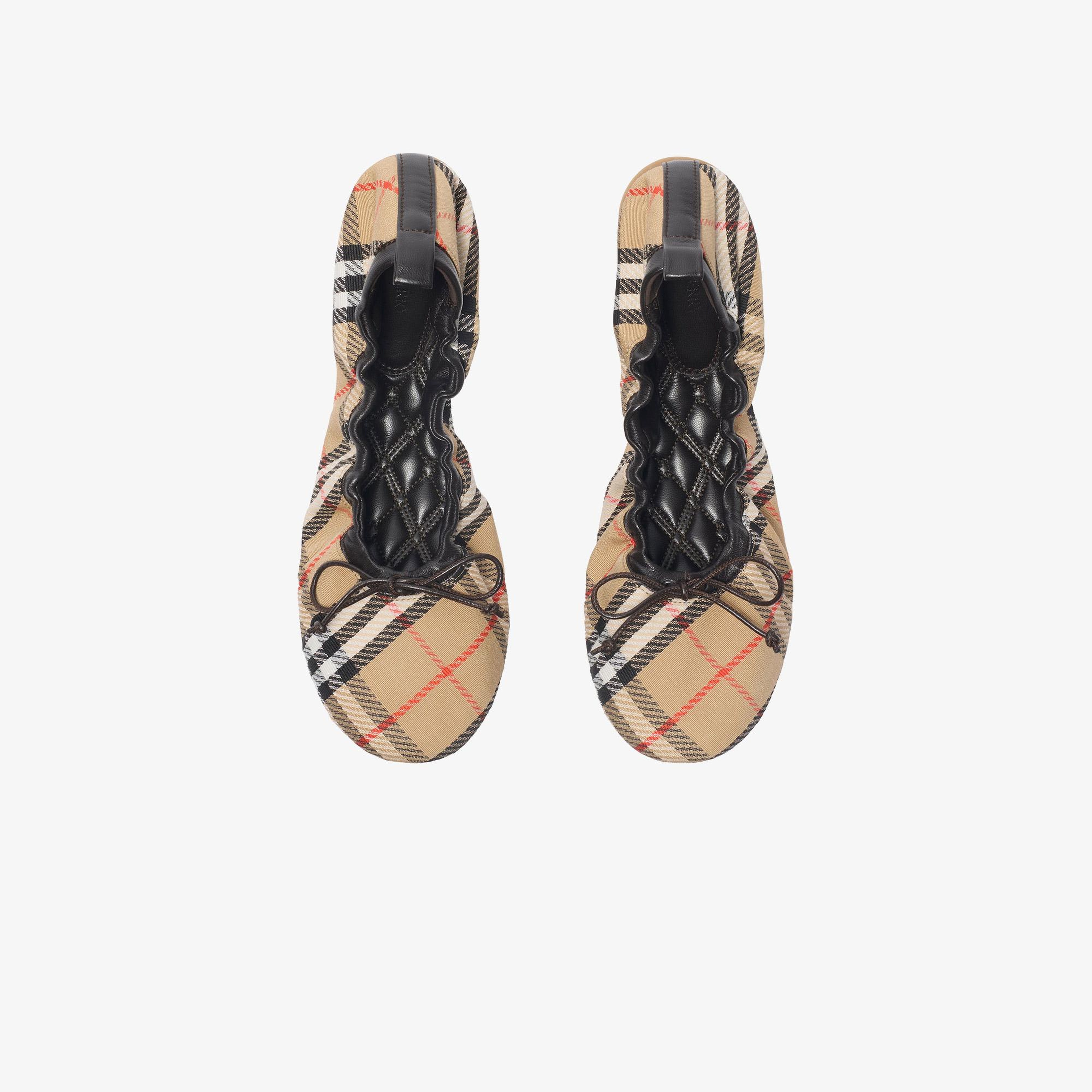 Burberry Fawn Check Kadın Bej Babet