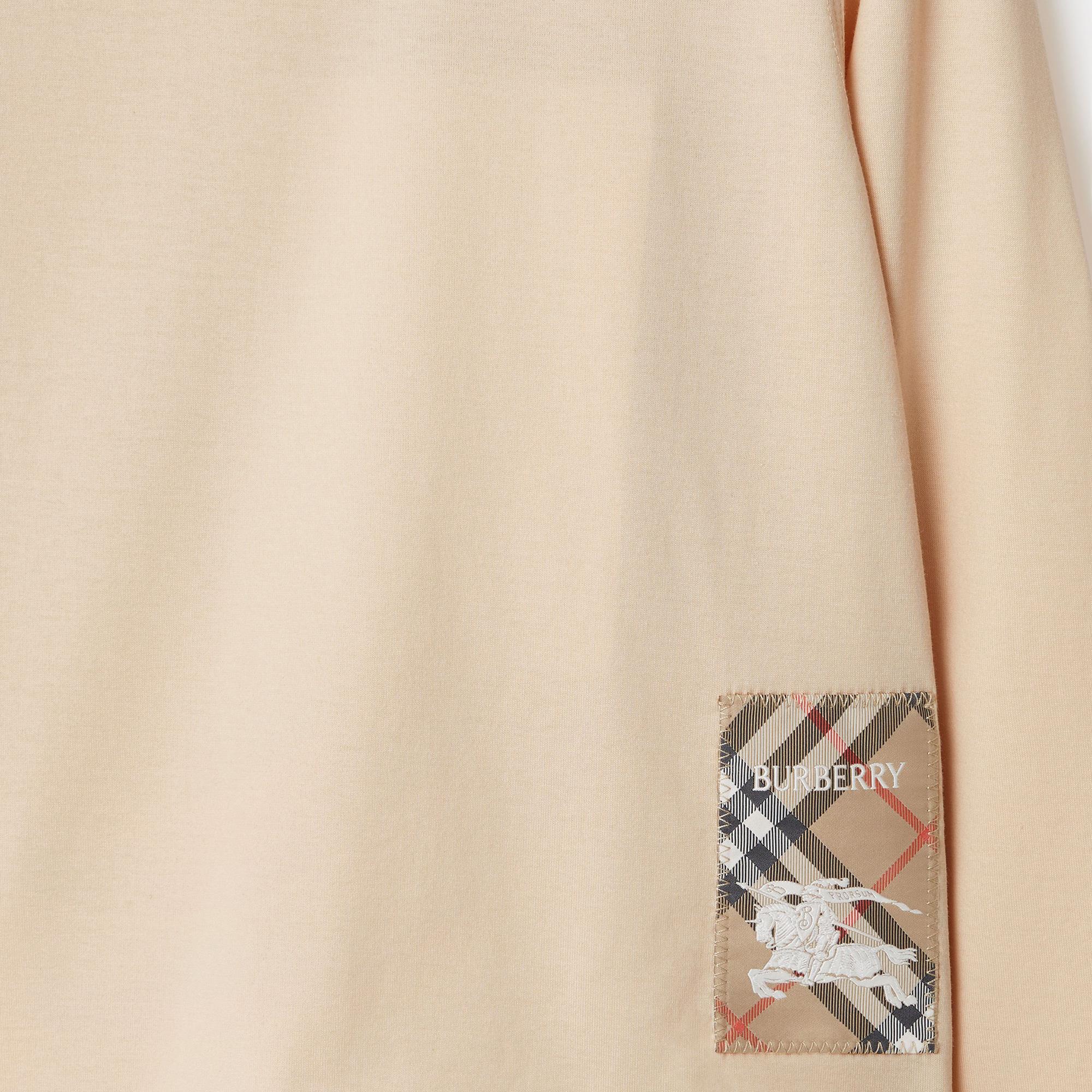 Burberry Kooper Label Cotton Top Çocuk Krem T-Shirt