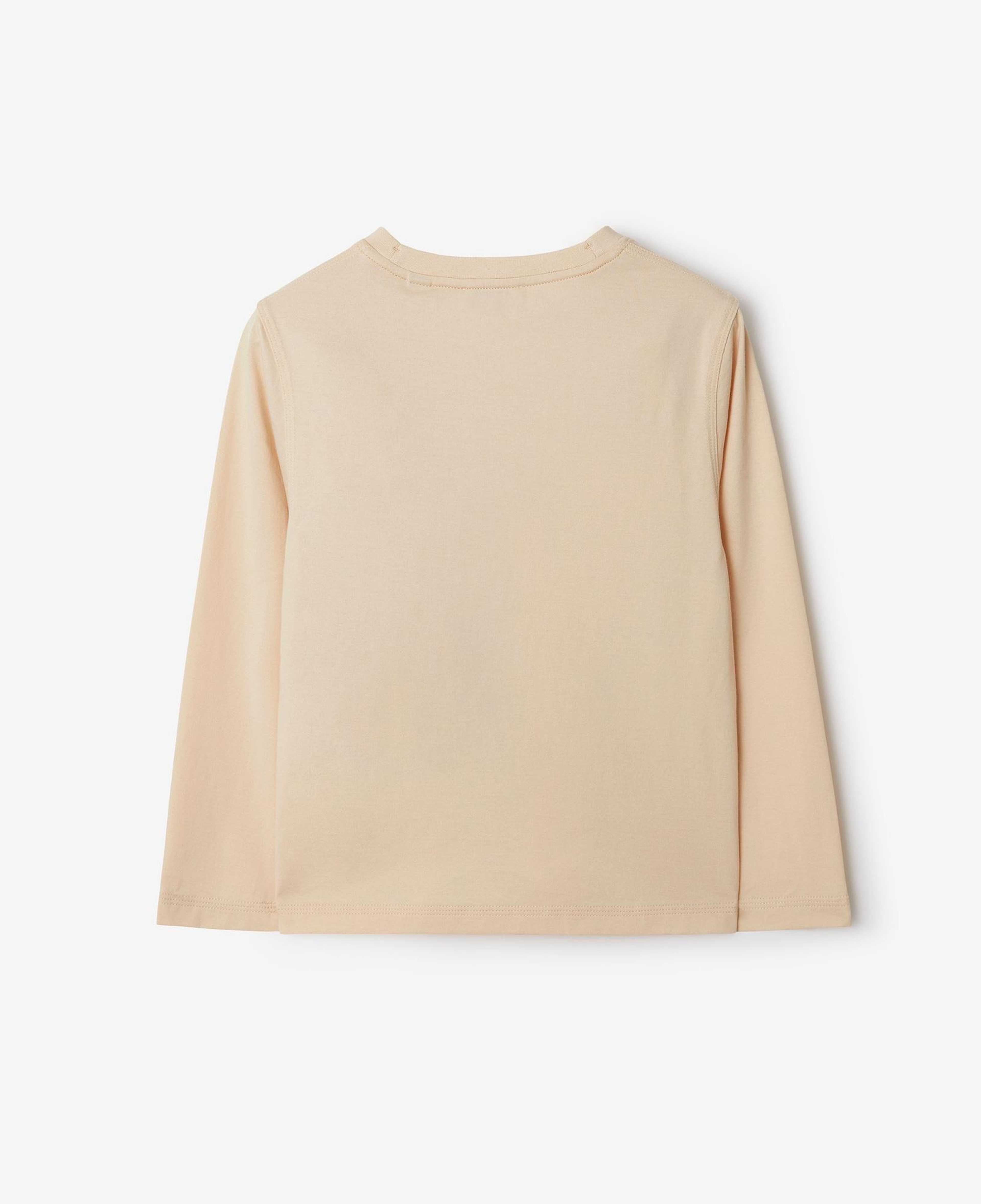 Burberry Kooper Label Cotton Top Çocuk Krem T-Shirt