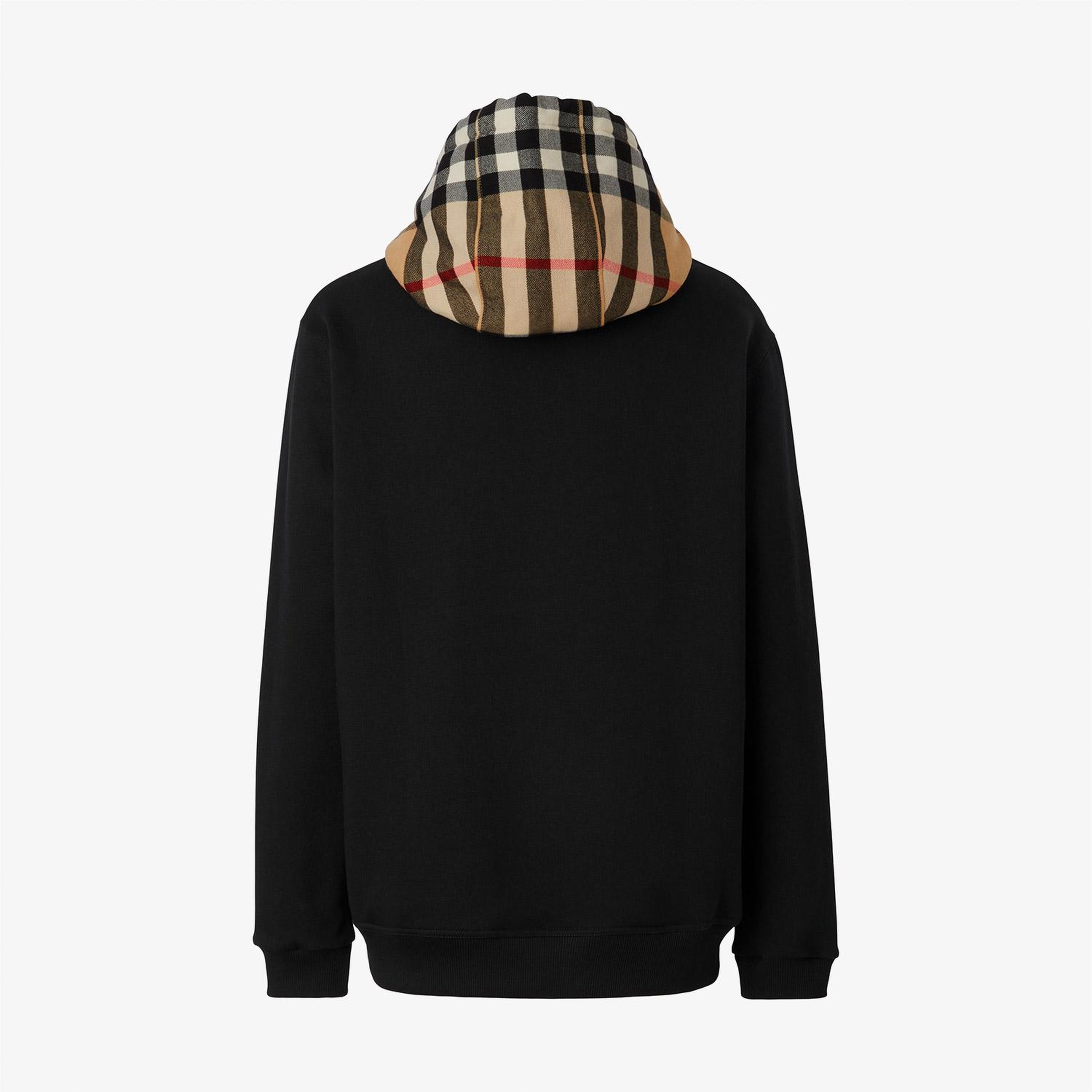 Burberry Check Hood Pamuklu Erkek Siyah Sweatshirt