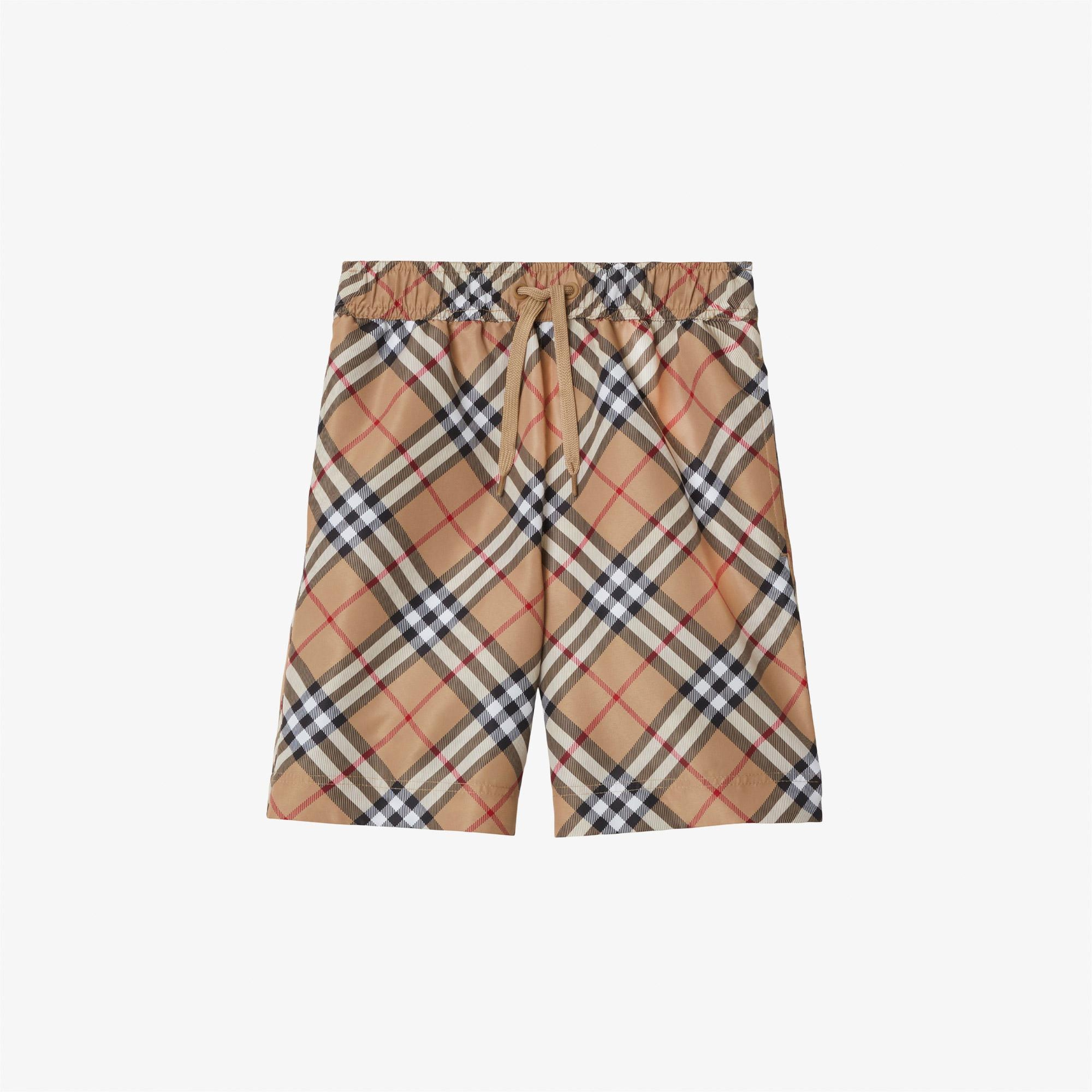 Burberry Check Çocuk Bej Deniz Şortu