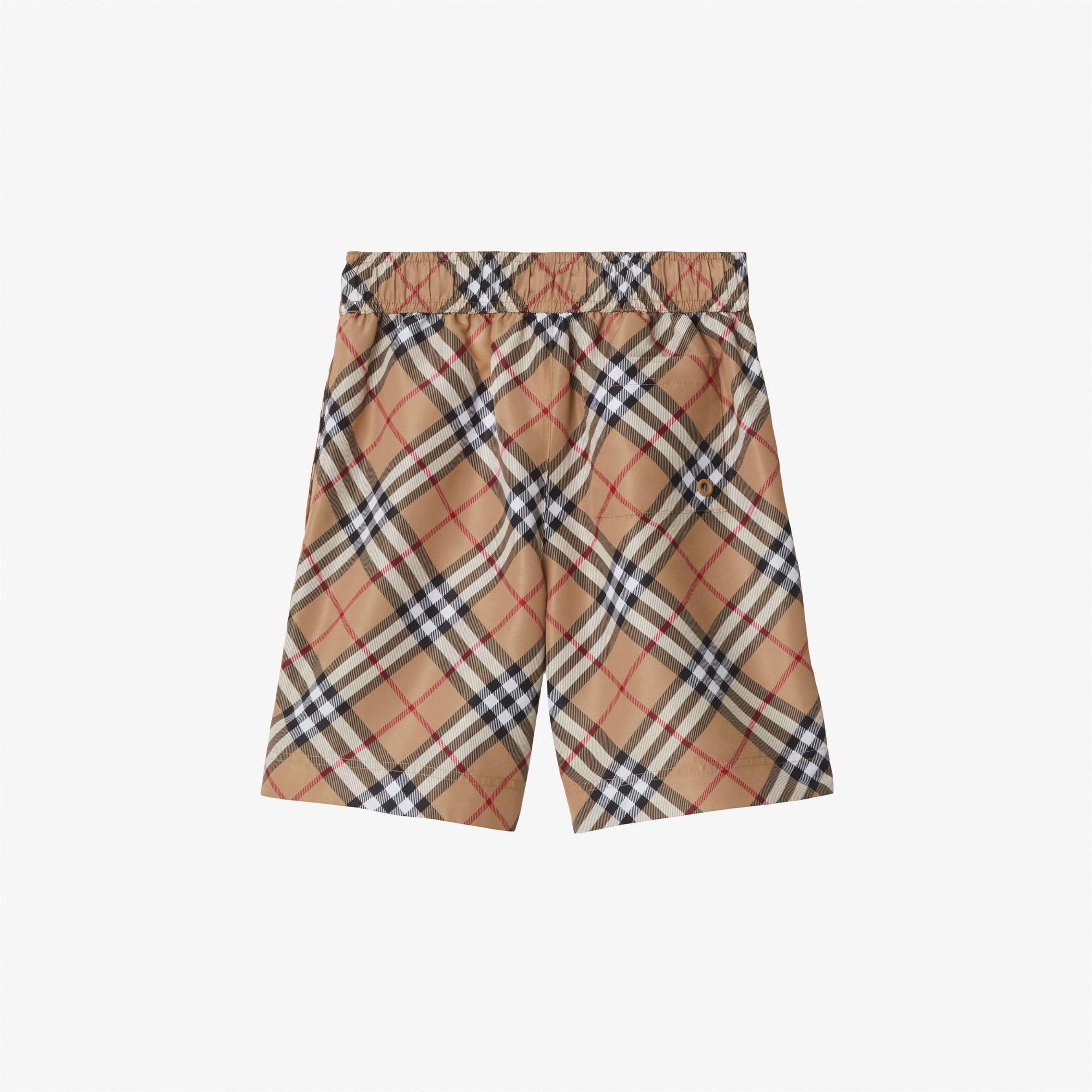Burberry Check Çocuk Bej Deniz Şortu