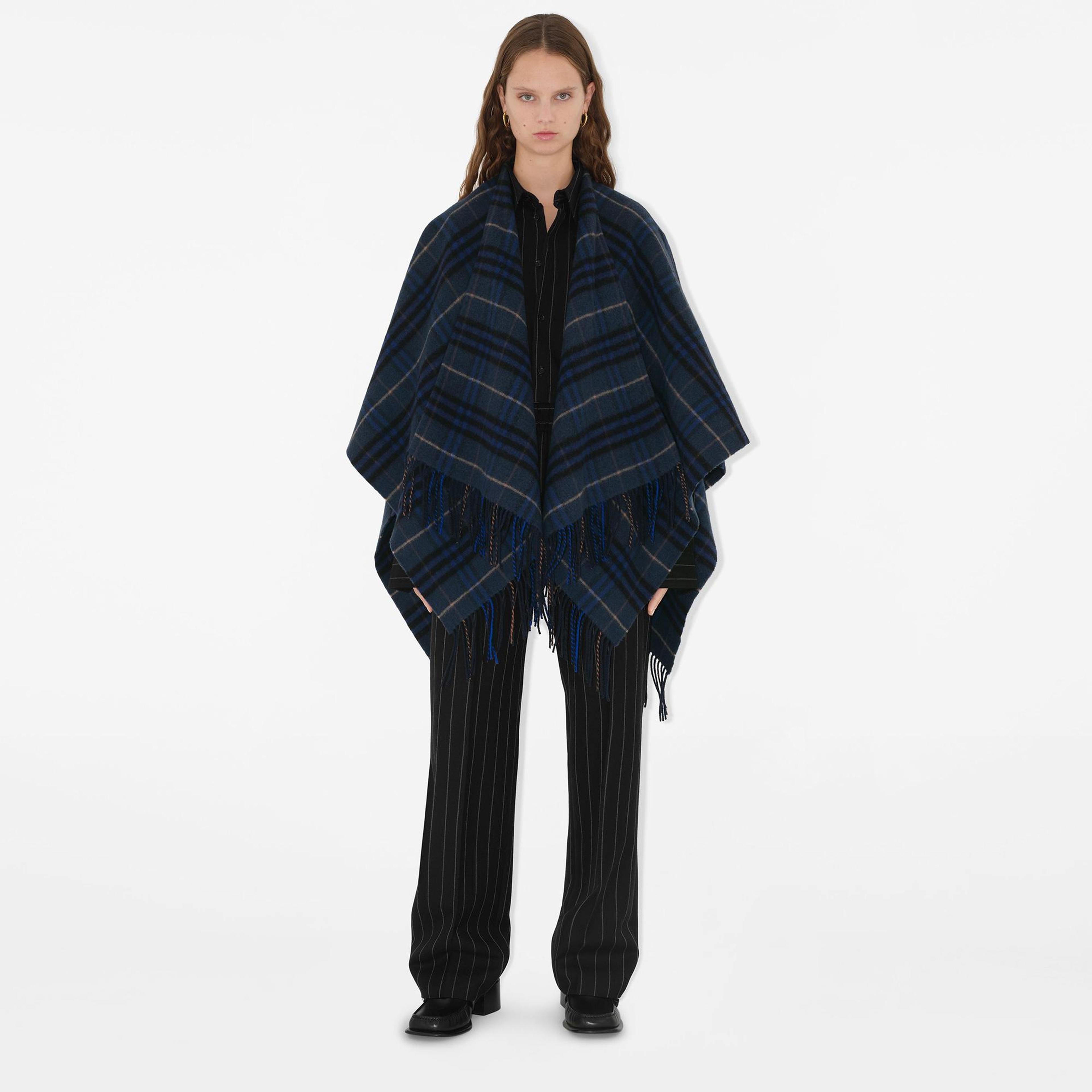 Burberry Charlotte Cape Wool Cashmere Kadın Siyah Panço