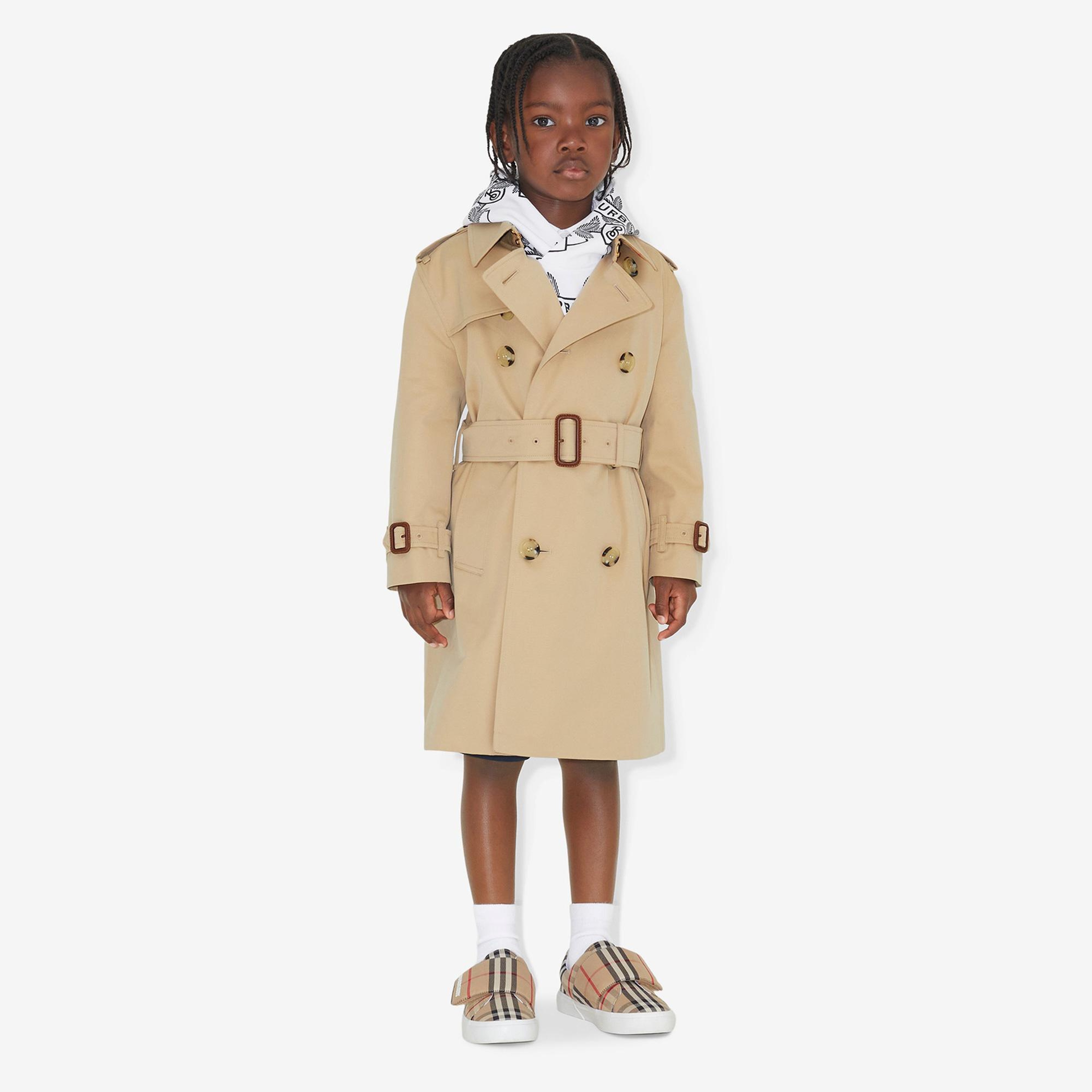 Burberry Gabardine Çocuk Bej Trençkot