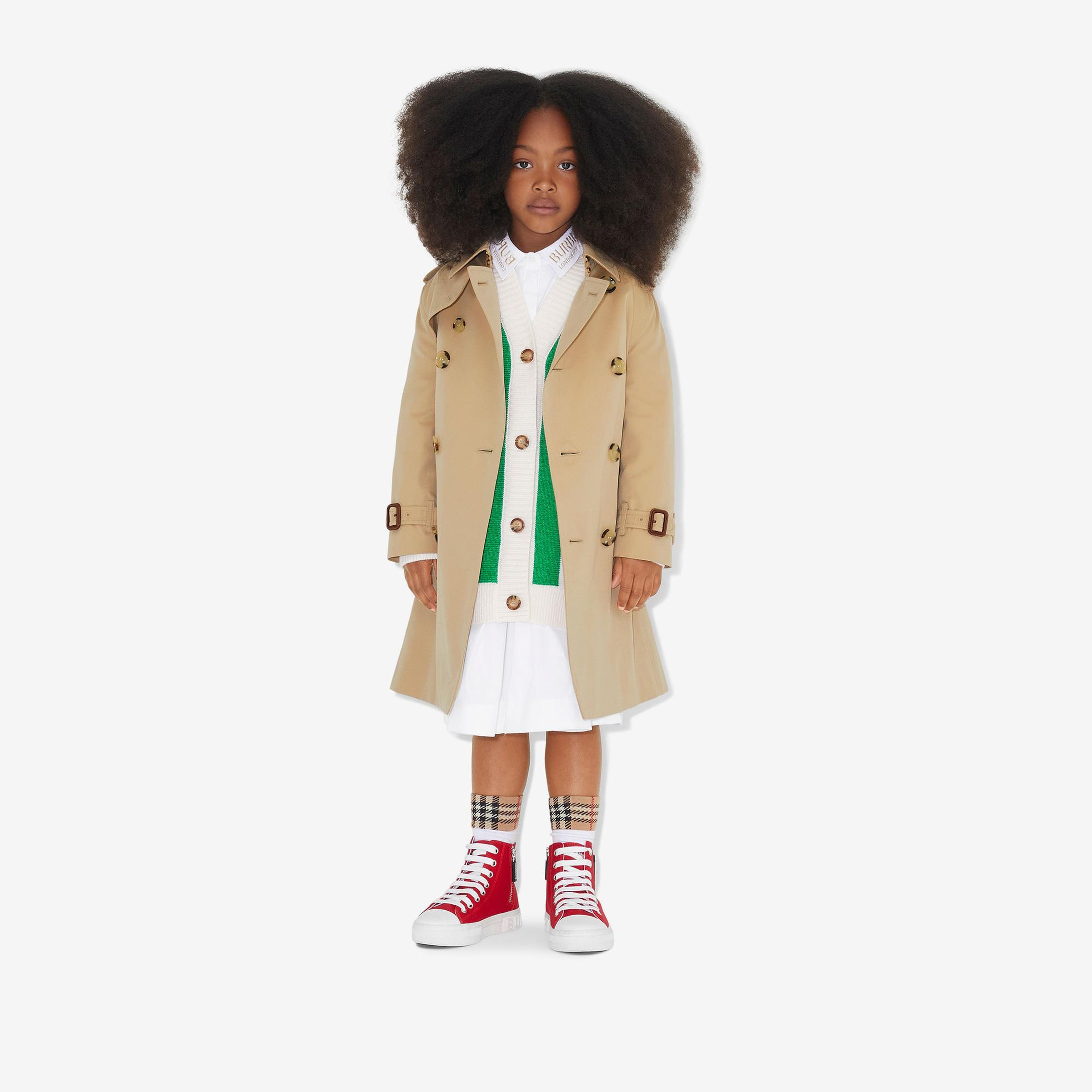 Burberry Gabardine Çocuk Bej Trençkot