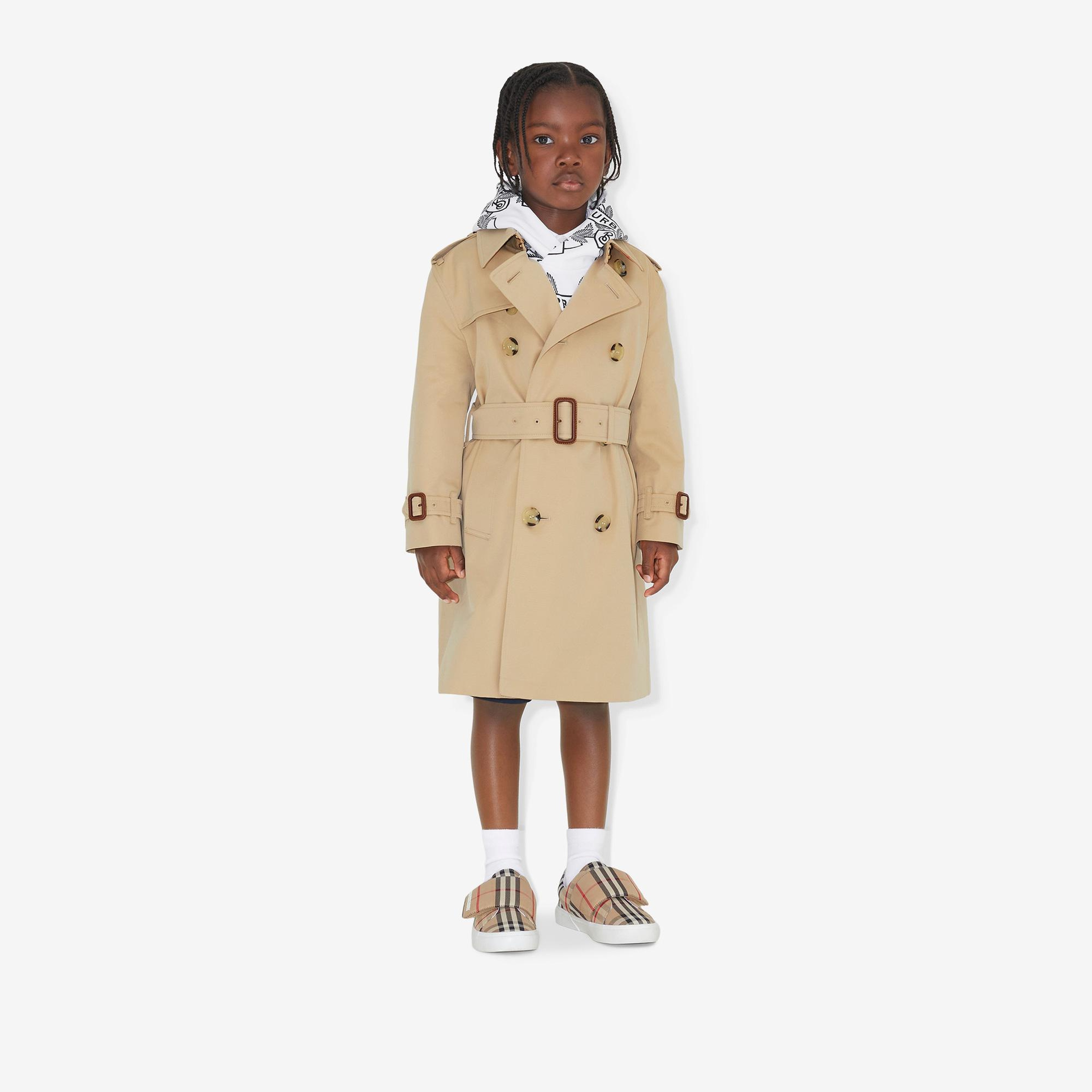 Burberry Gabardine Çocuk Bej Trençkot