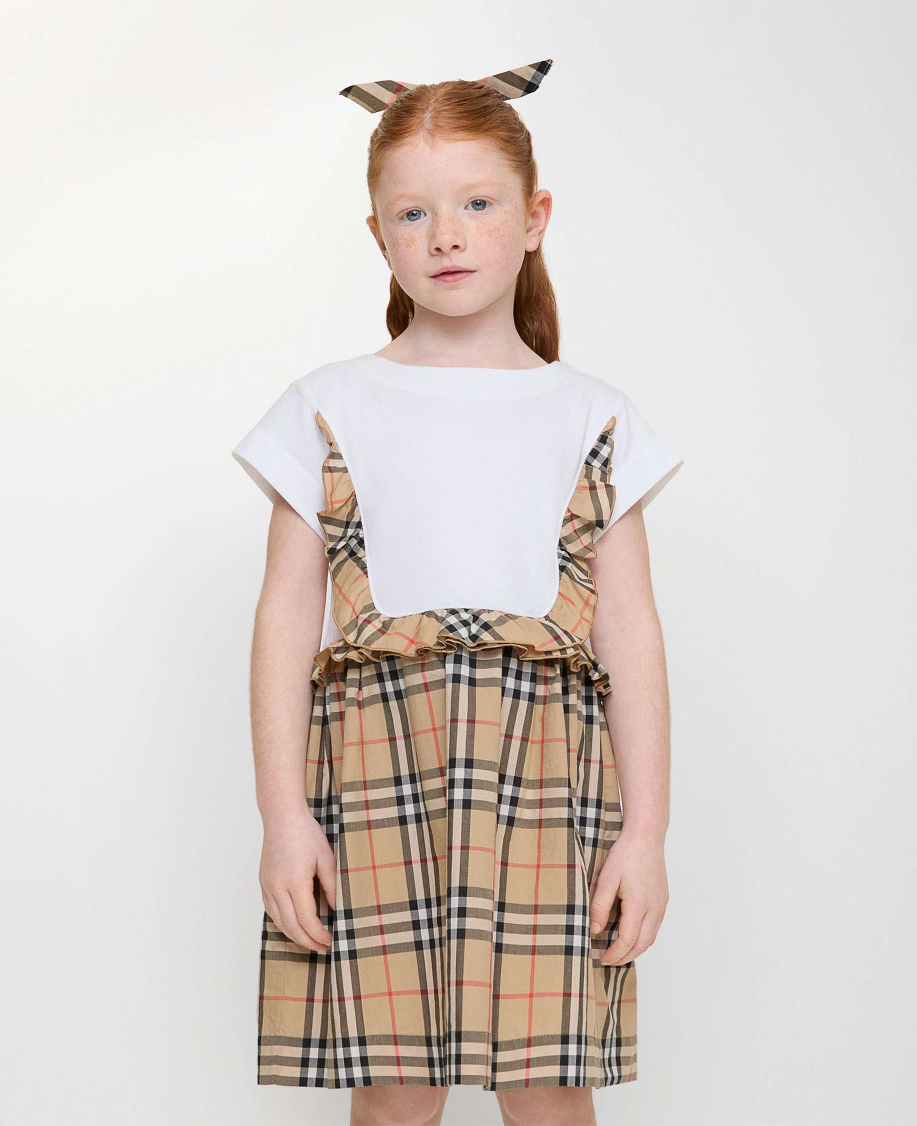 Burberry Rhonda Frıll Çocuk Beyaz Elbise