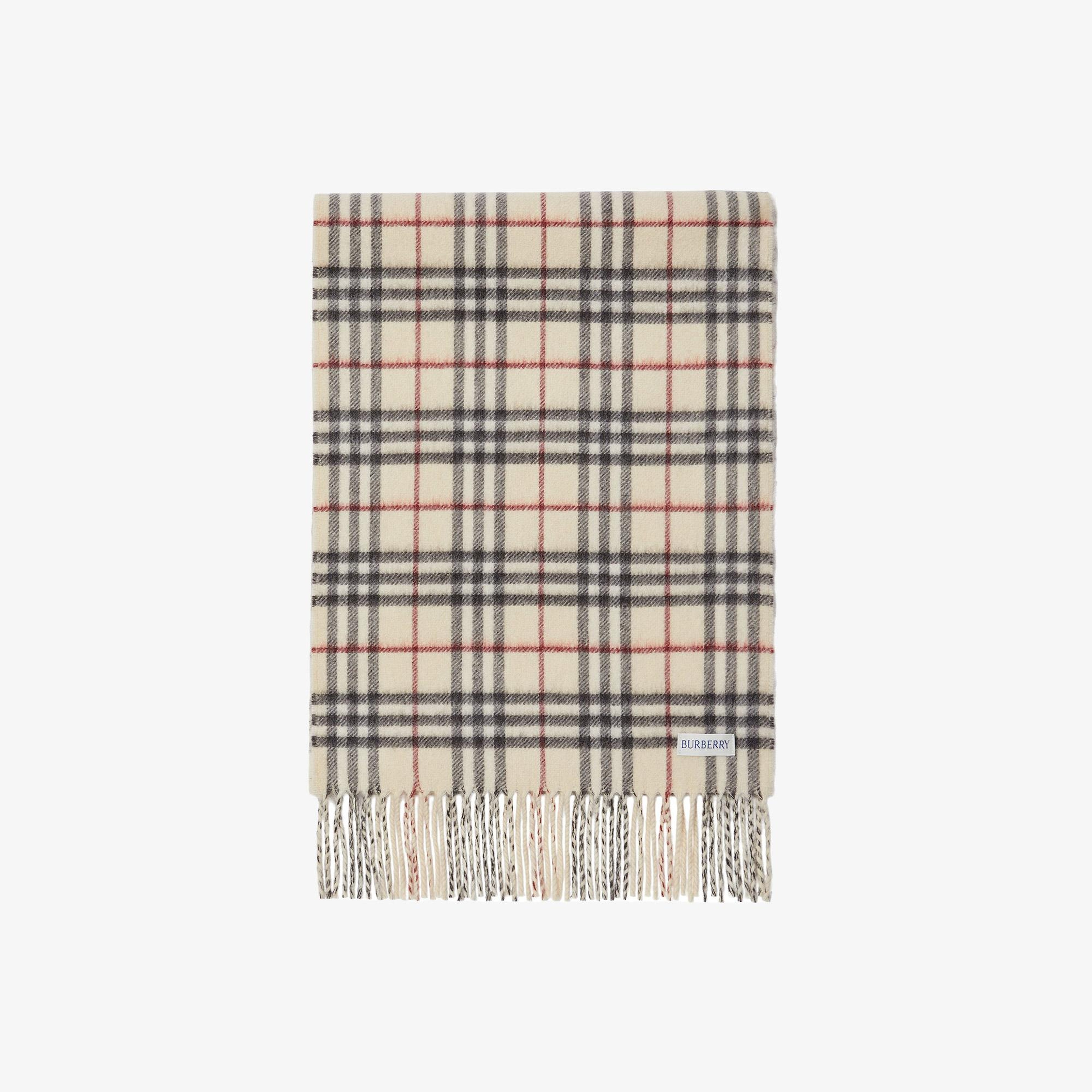 Burberry Reversible Check Kaşmir Kadın Krem Rengi Atkı