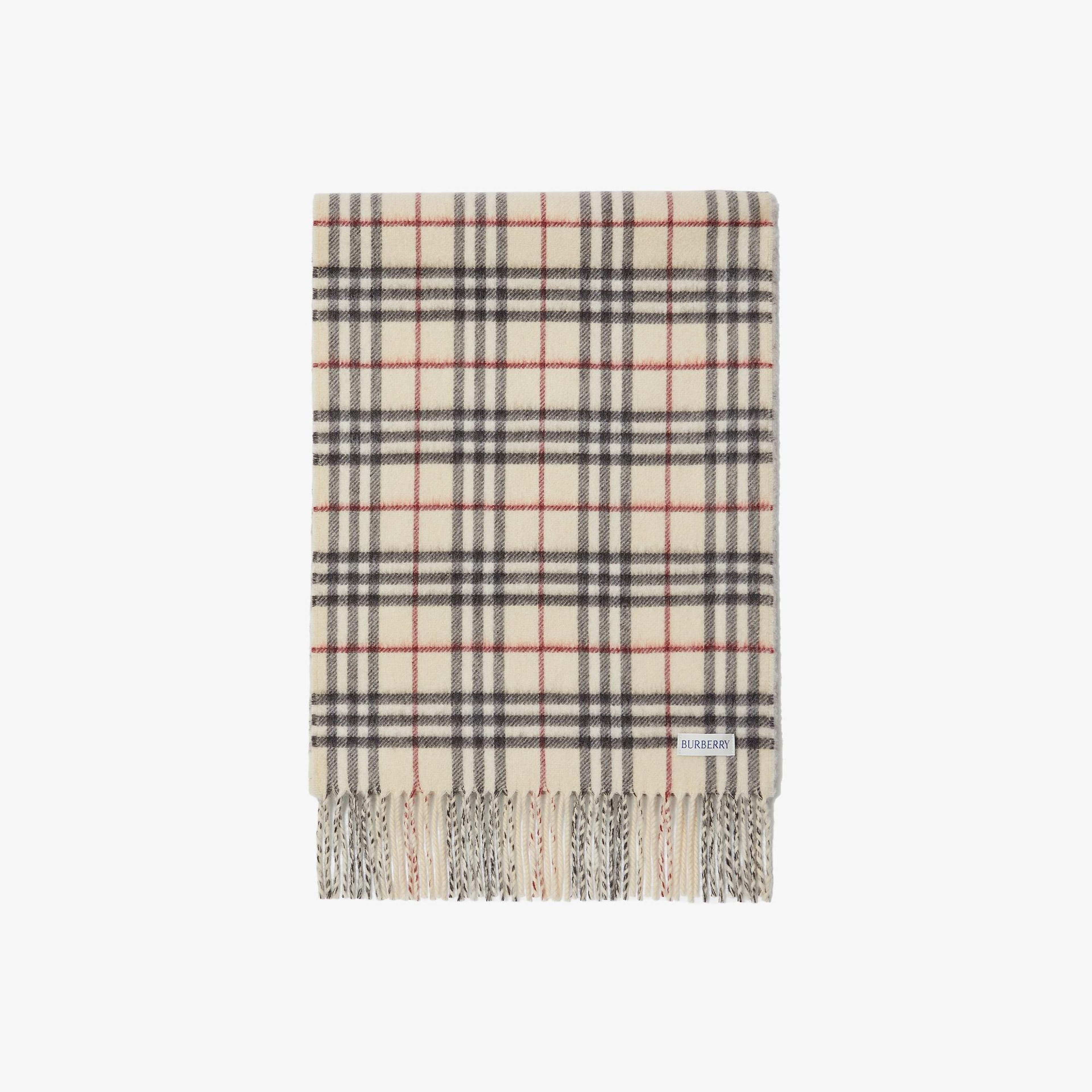Burberry Reversible Check Kaşmir Kadın Krem Rengi Atkı
