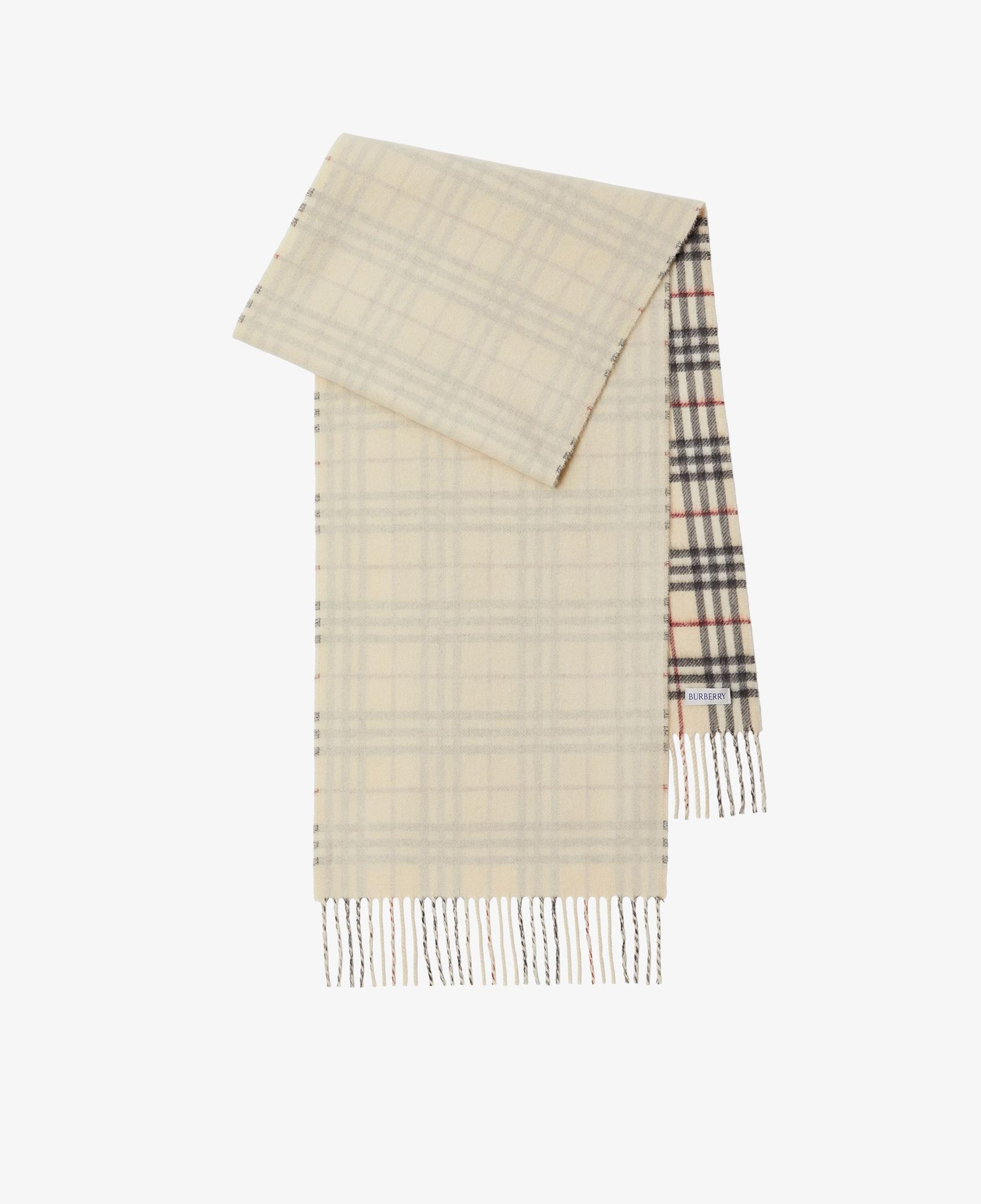 Burberry Reversible Check Kaşmir Kadın Krem Rengi Atkı