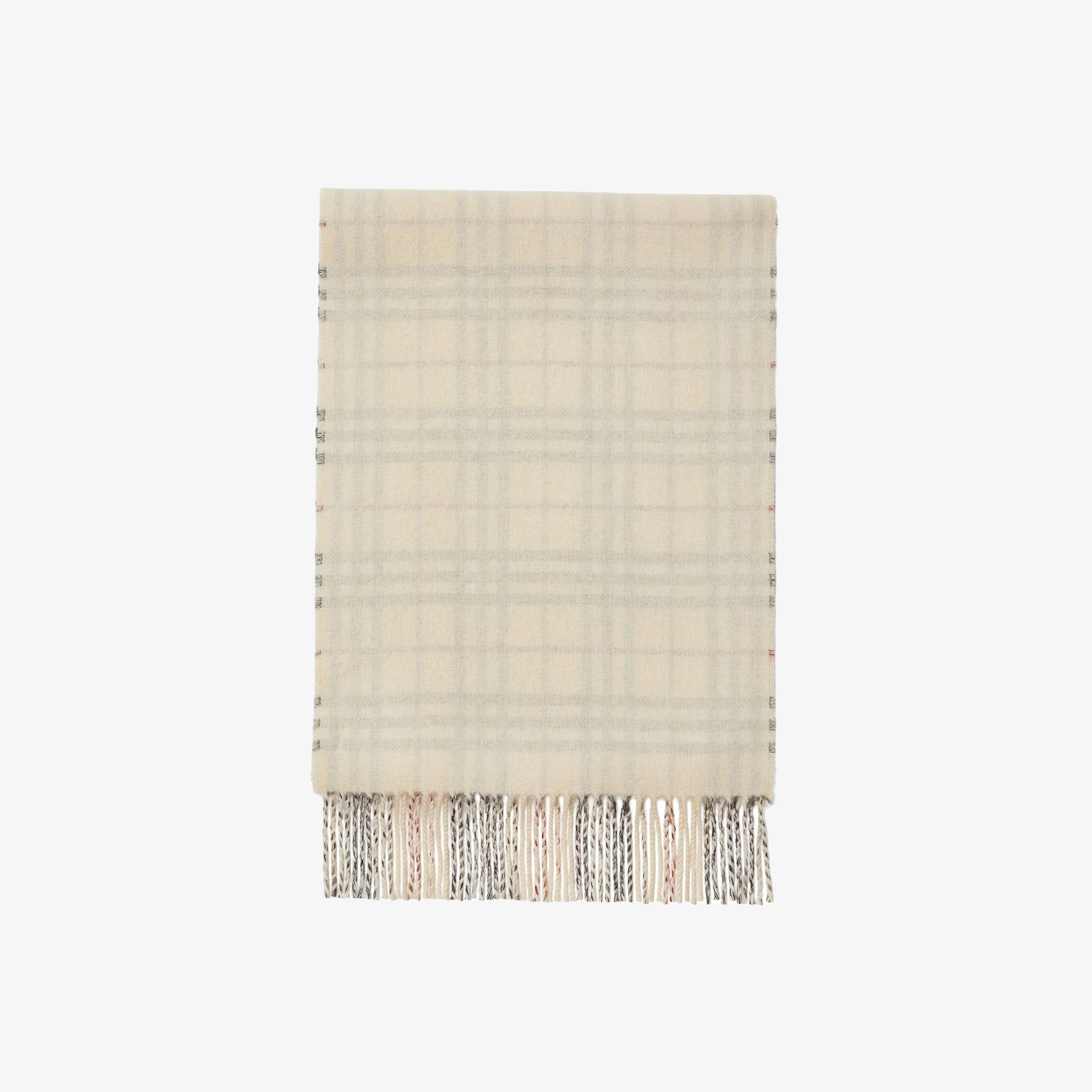 Burberry Reversible Check Kaşmir Kadın Krem Rengi Atkı