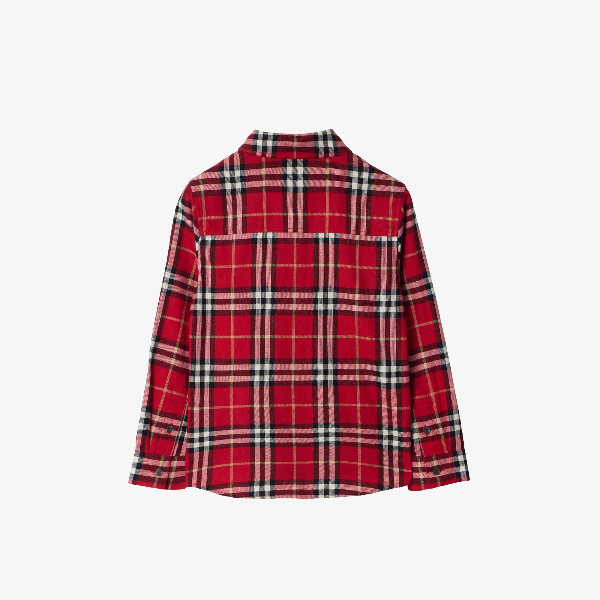 Burberry Owen Check Çocuk Kırmızı Gömlek