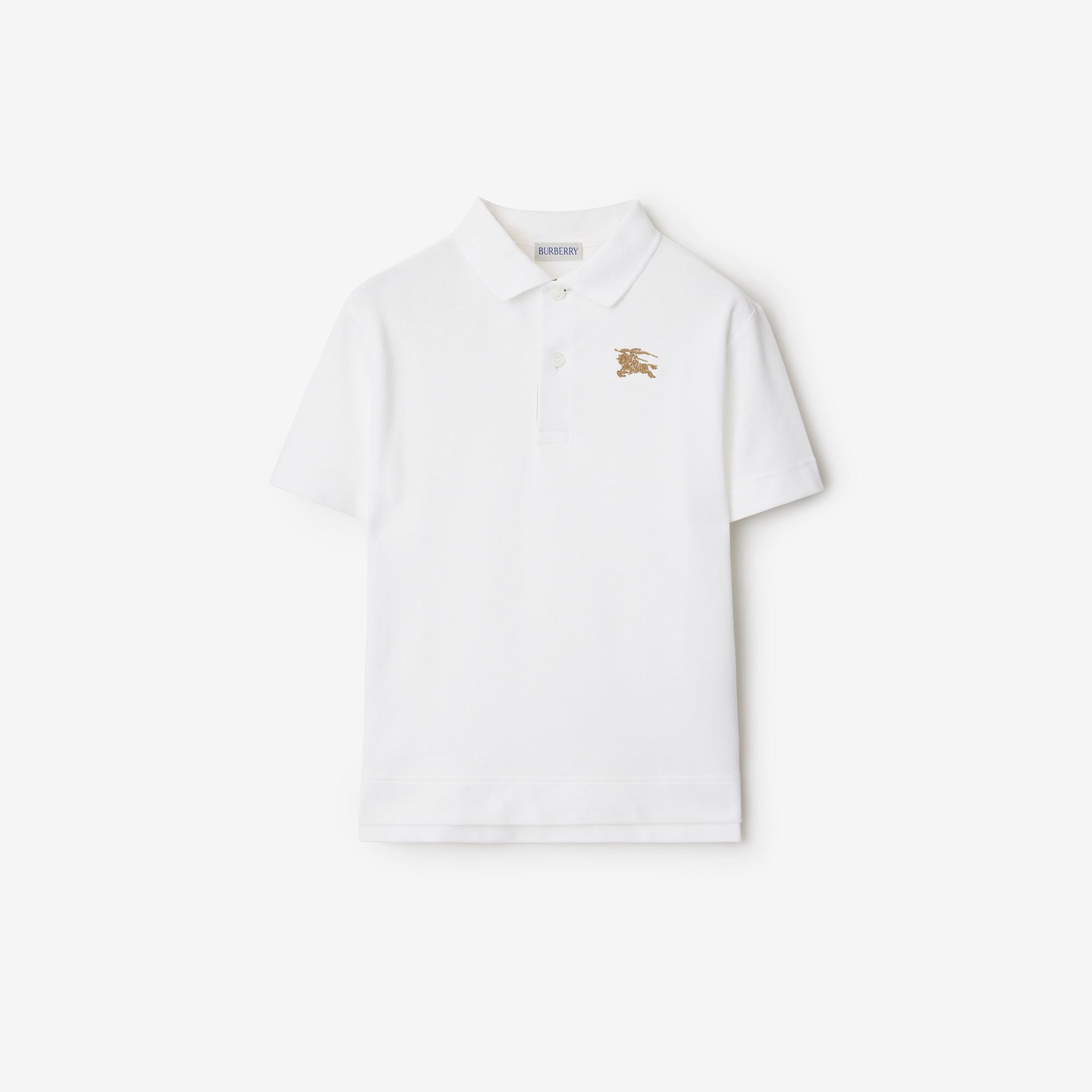 Burberry Johane Cotton Çocuk Beyaz Polo