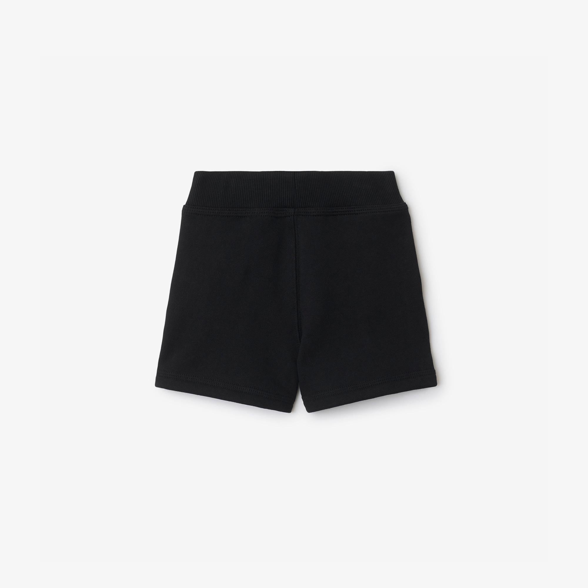 Burberry Benny Check Trim Cotton Çocuk Siyah Şort