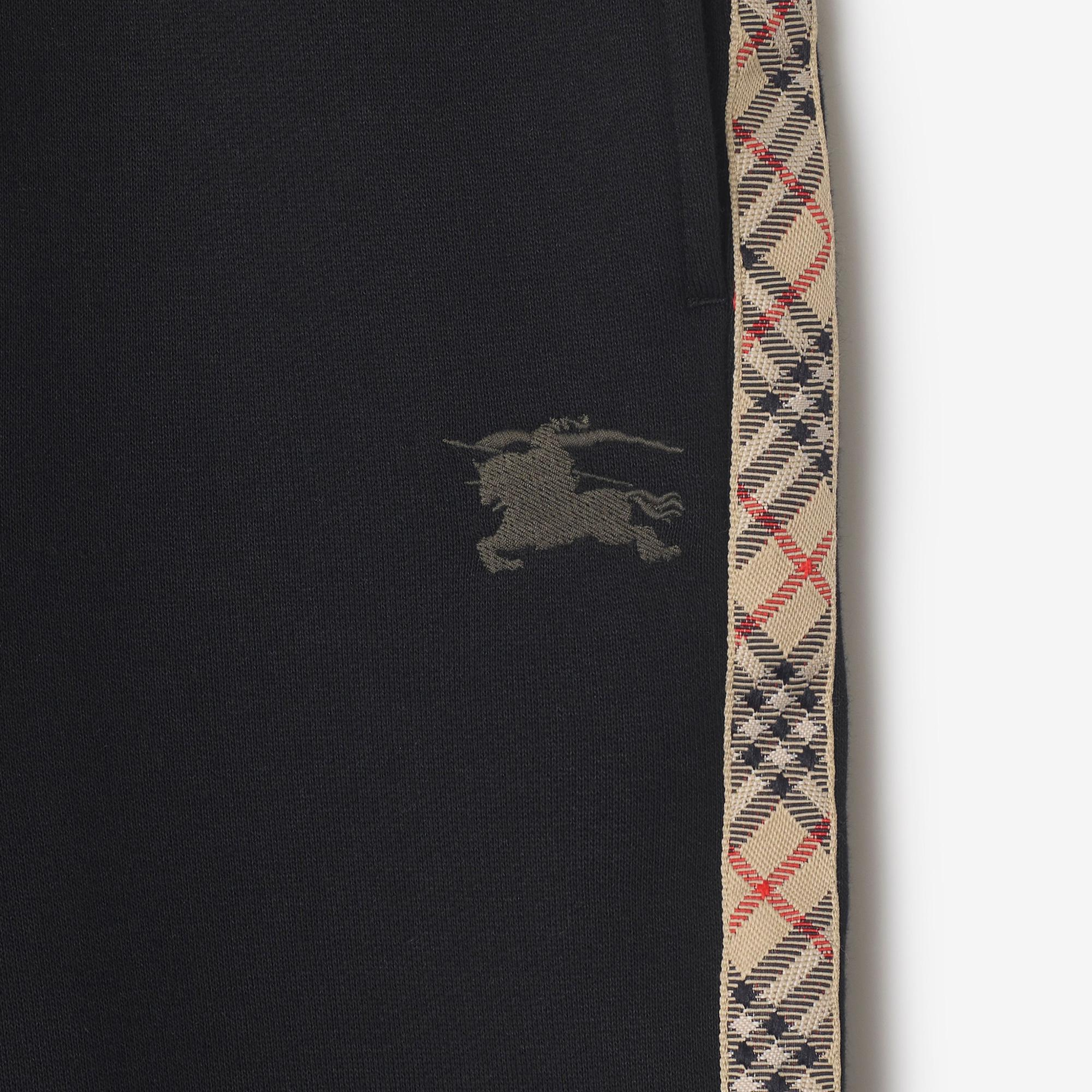 Burberry Jackson Tape Check Trim Cotton Çocuk Siyah Eşofman Altı