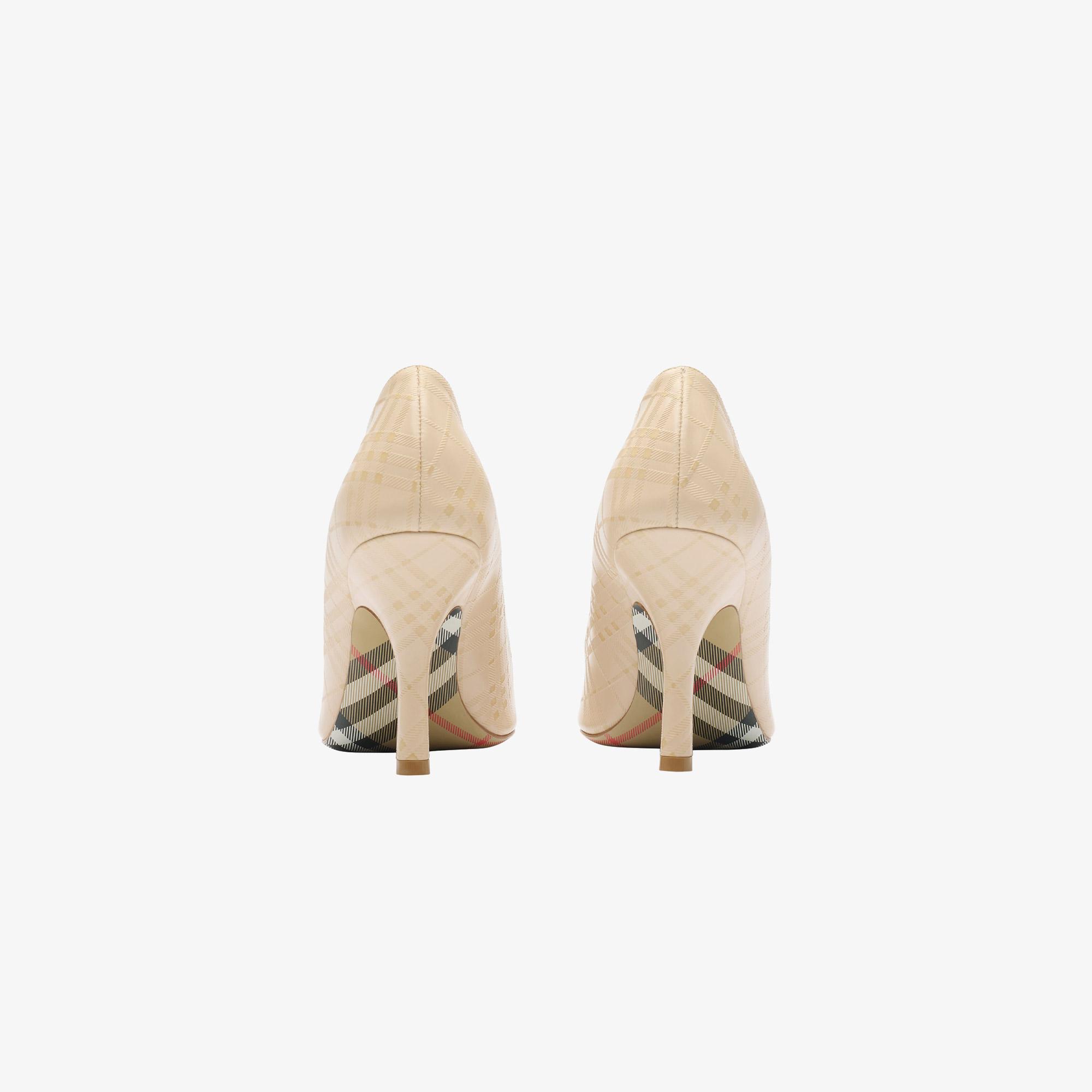 Burberry Dame Leather Pump Kadın Bej Topuklu Ayakkabı