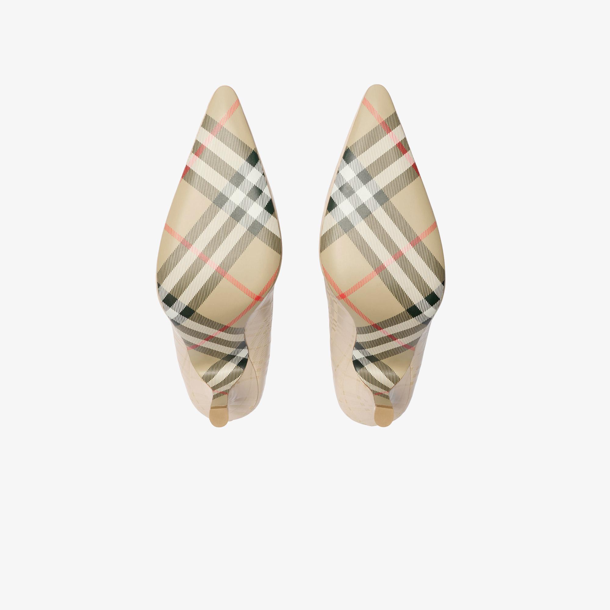 Burberry Dame Leather Pump Kadın Bej Topuklu Ayakkabı