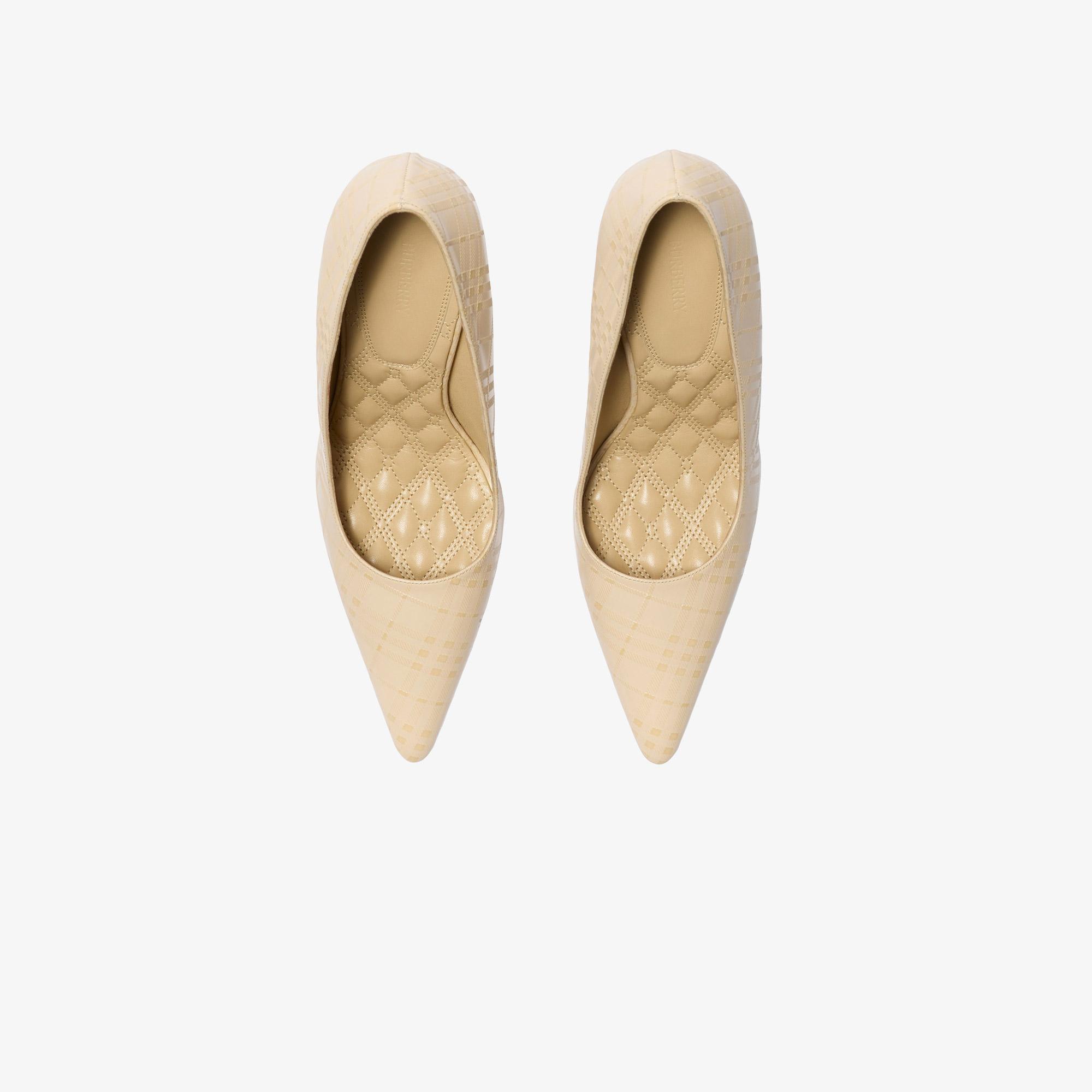 Burberry Dame Leather Pump Kadın Bej Topuklu Ayakkabı