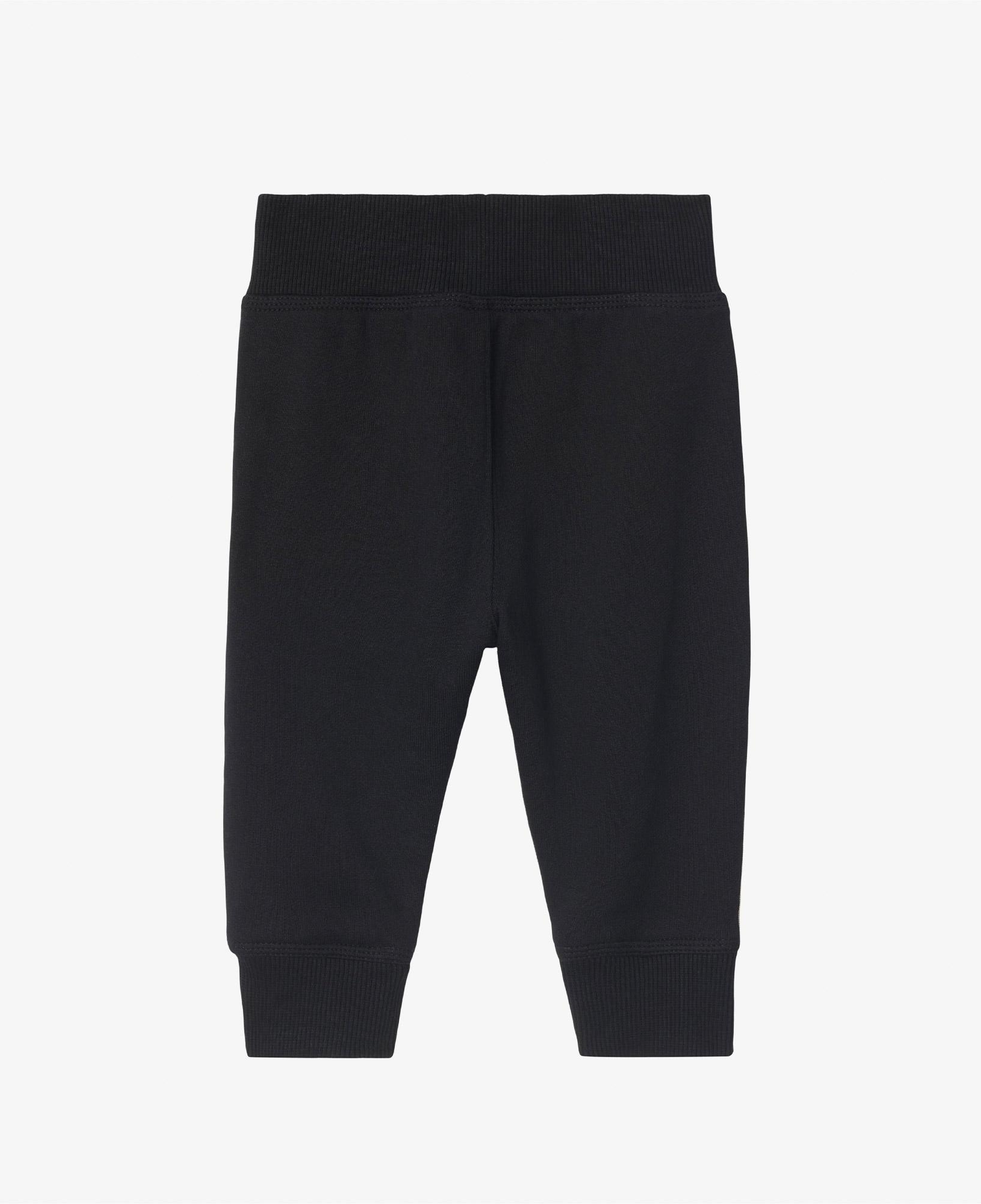 Burberry Jackson Check Trim Cotton Çocuk Siyah Eşofman Altı