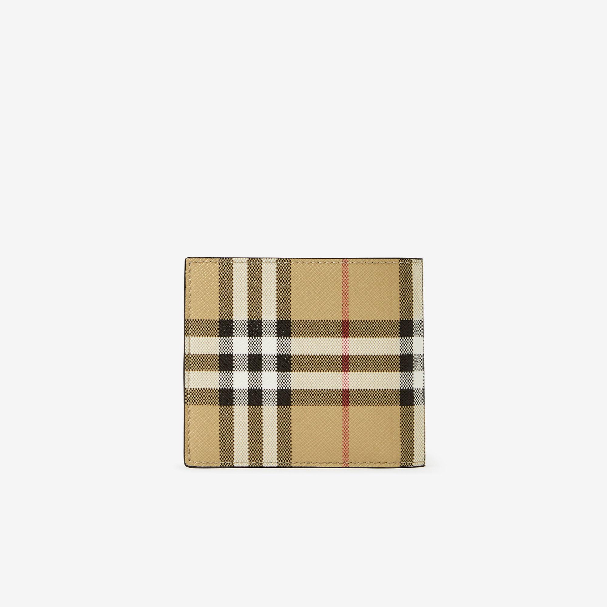 Burberry Reg Bill8 And Leather Bifold Erkek Bej Cüzdan