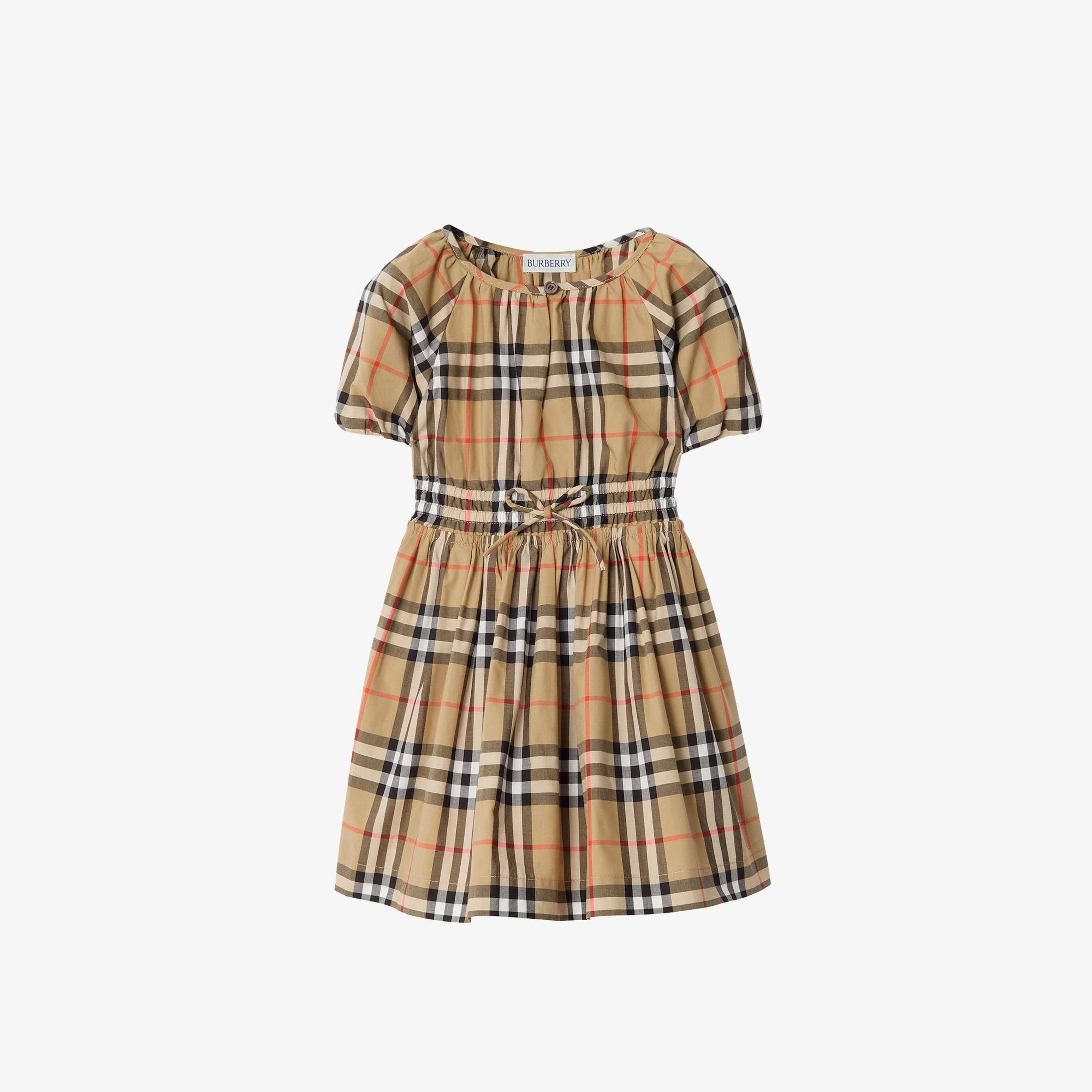 Burberry Rumı Check Çocuk Bej Elbise