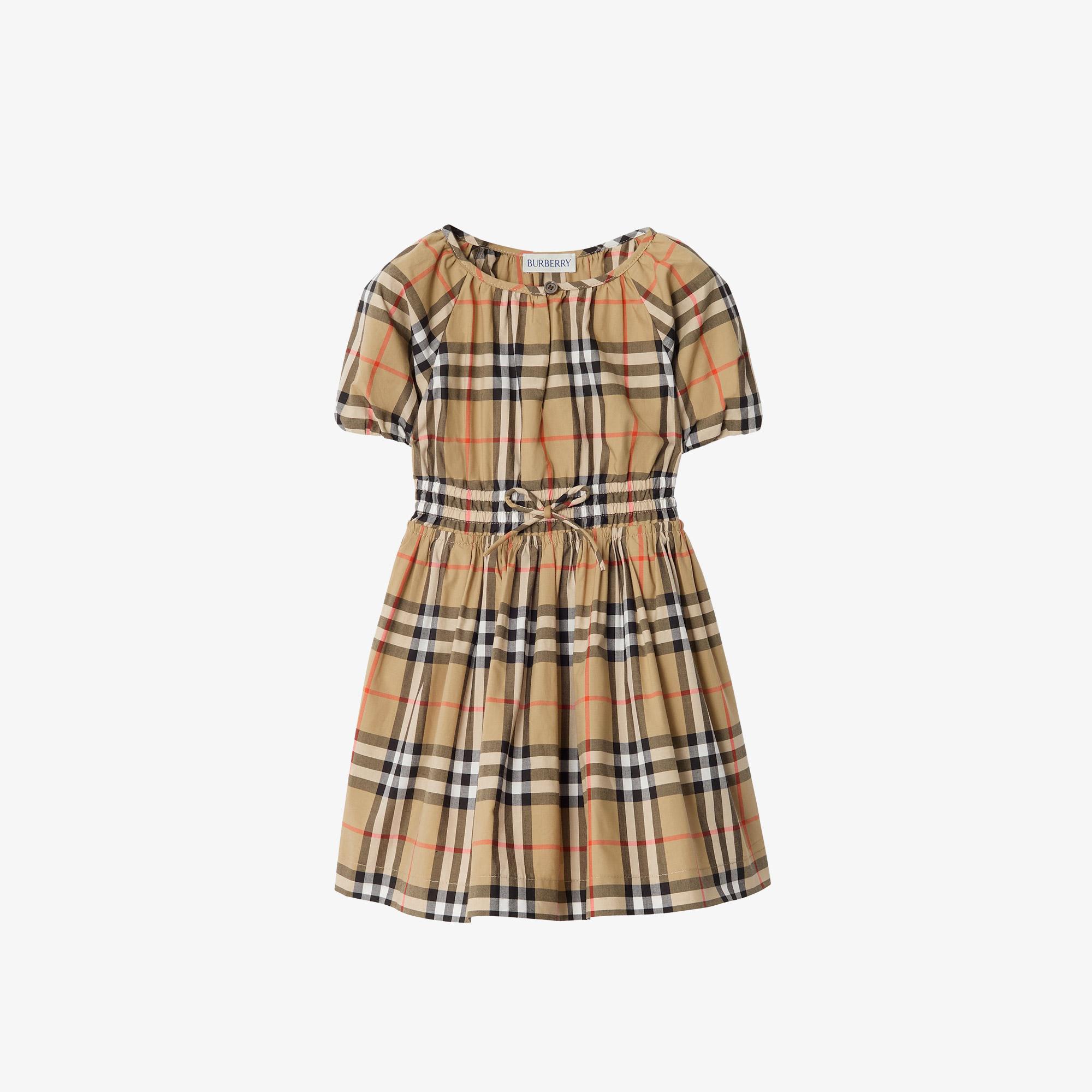Burberry Rumı Check Çocuk Bej Elbise