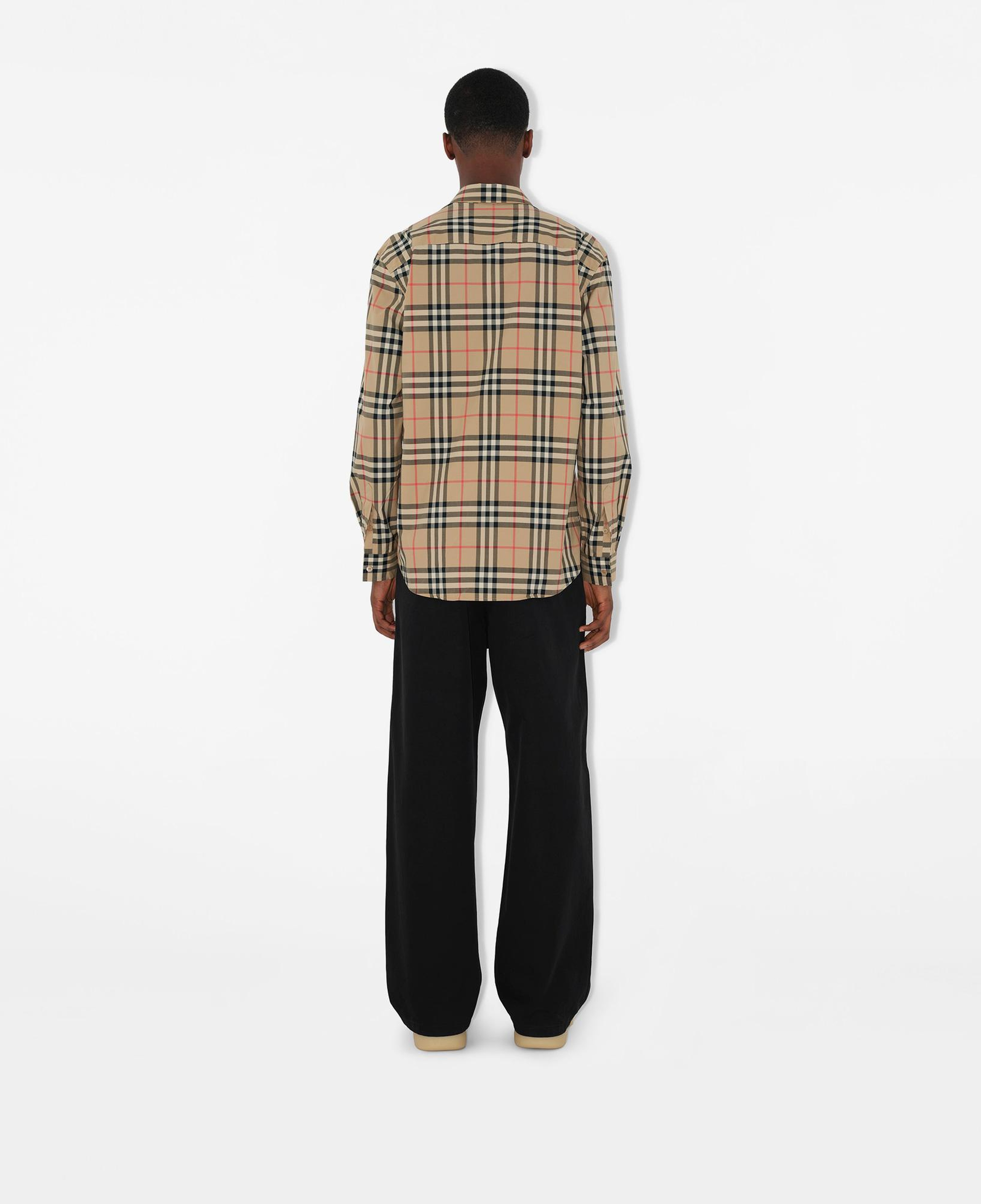 Burberry Check Pamuklu Erkek Bej Gömlek