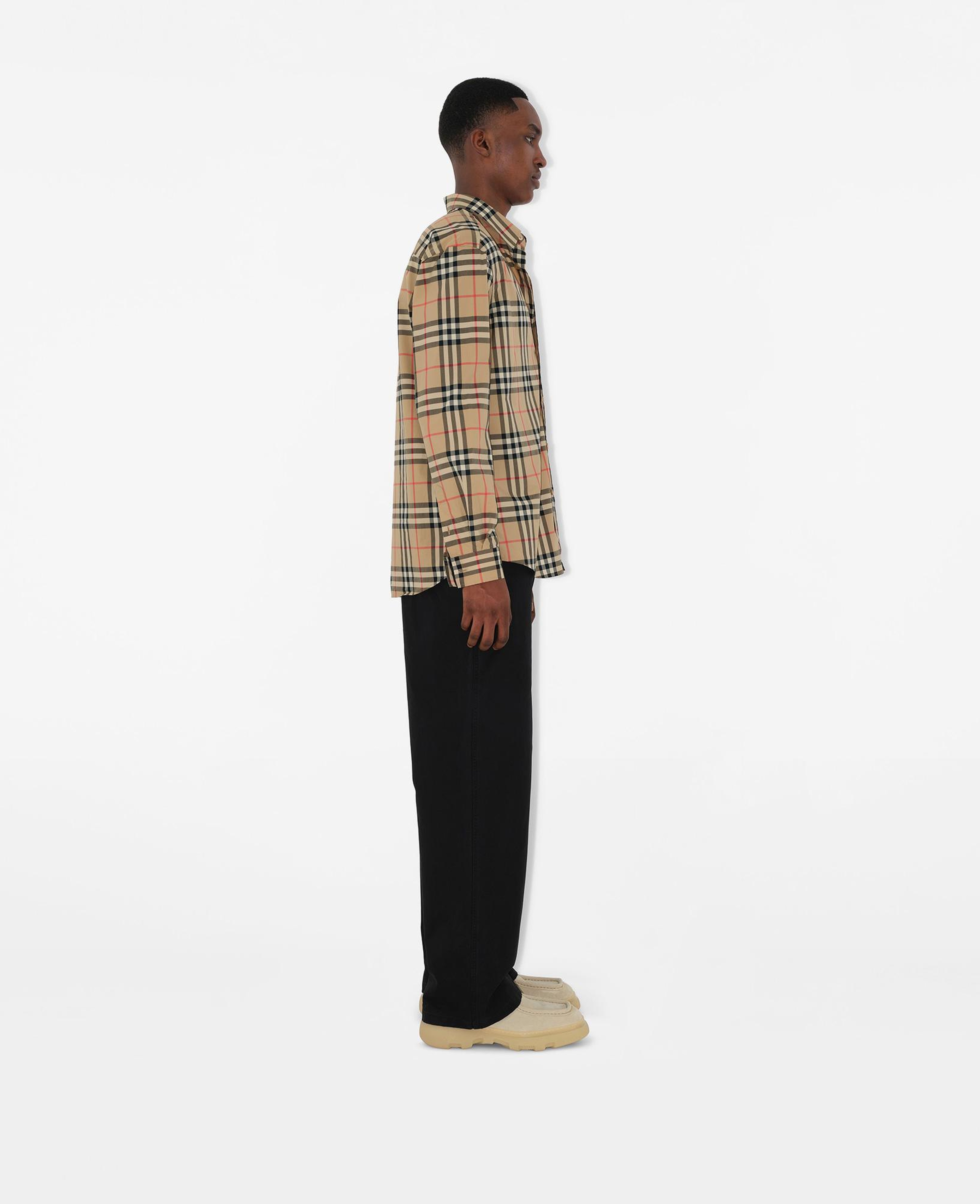 Burberry Check Pamuklu Erkek Bej Gömlek