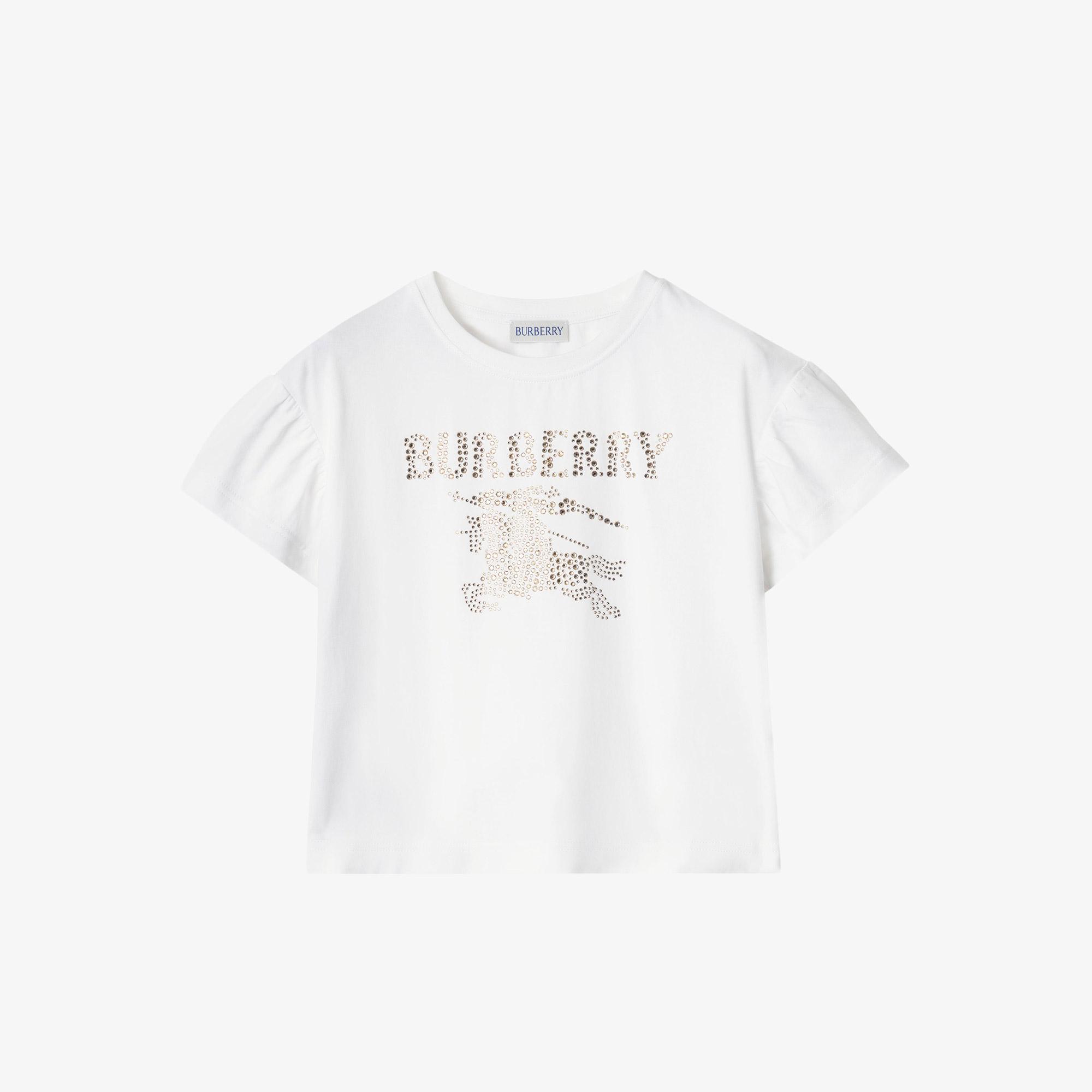 Burberry Roxy Crystal Çocuk Beyaz T-Shirt