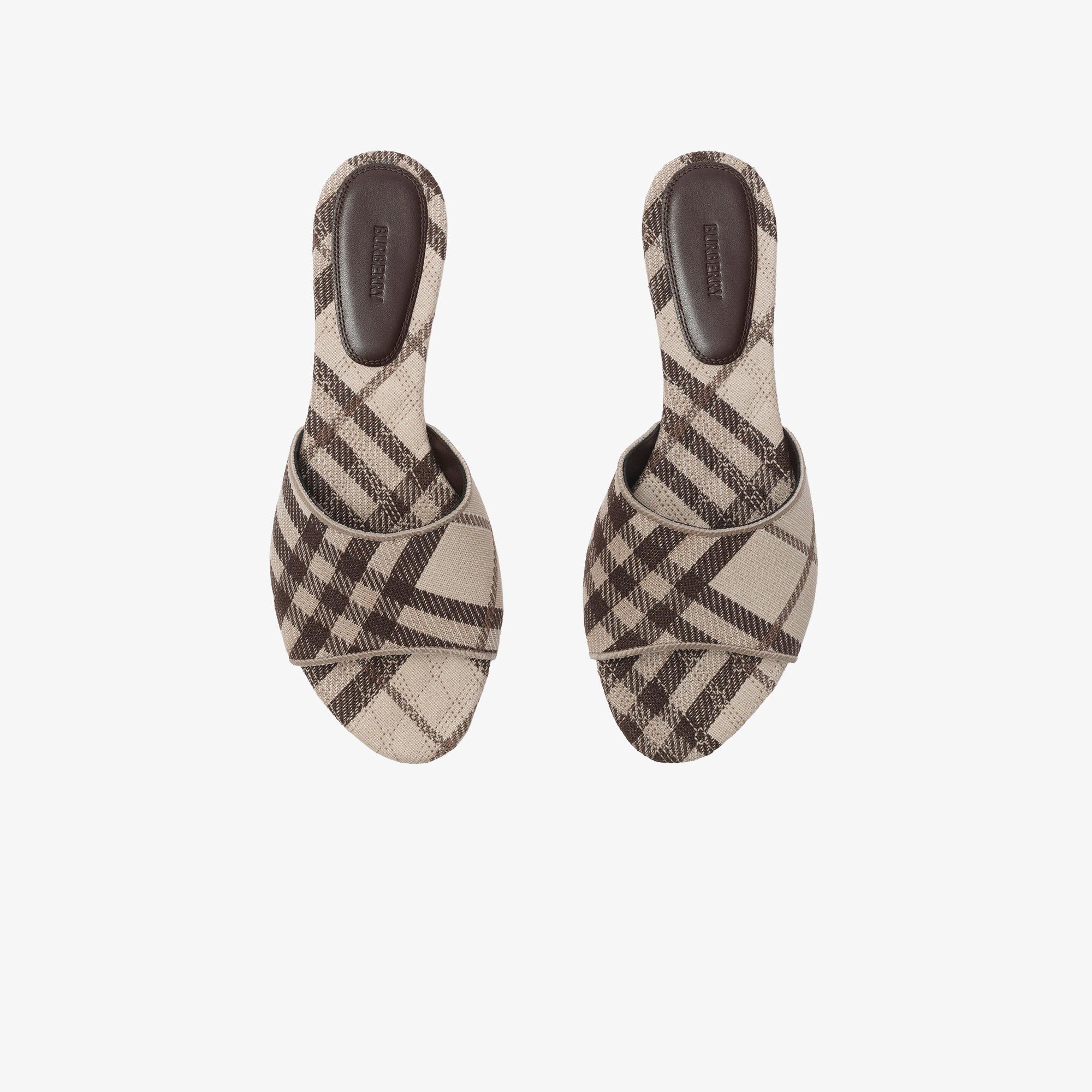 Burberry Sloane Check Kadın Bej Terlik