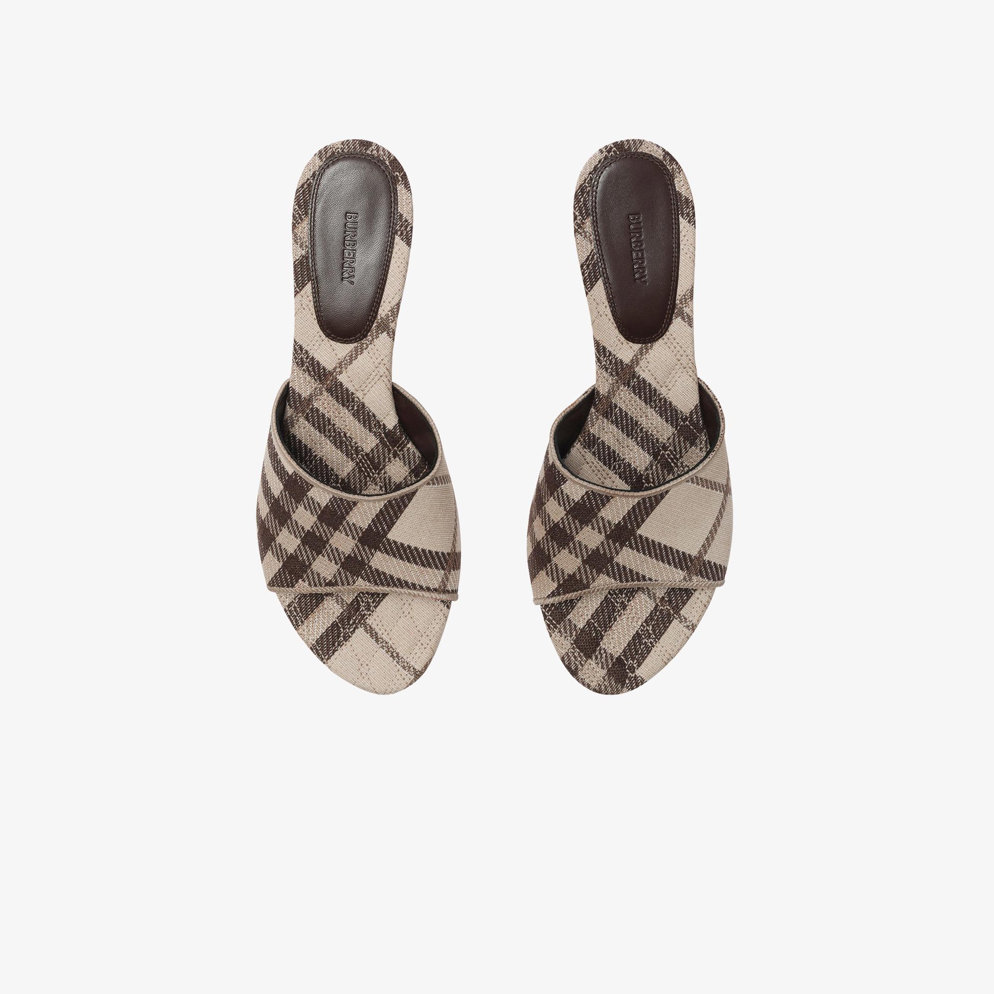 Burberry Sloane Mule Check Kadın Bej Terlik