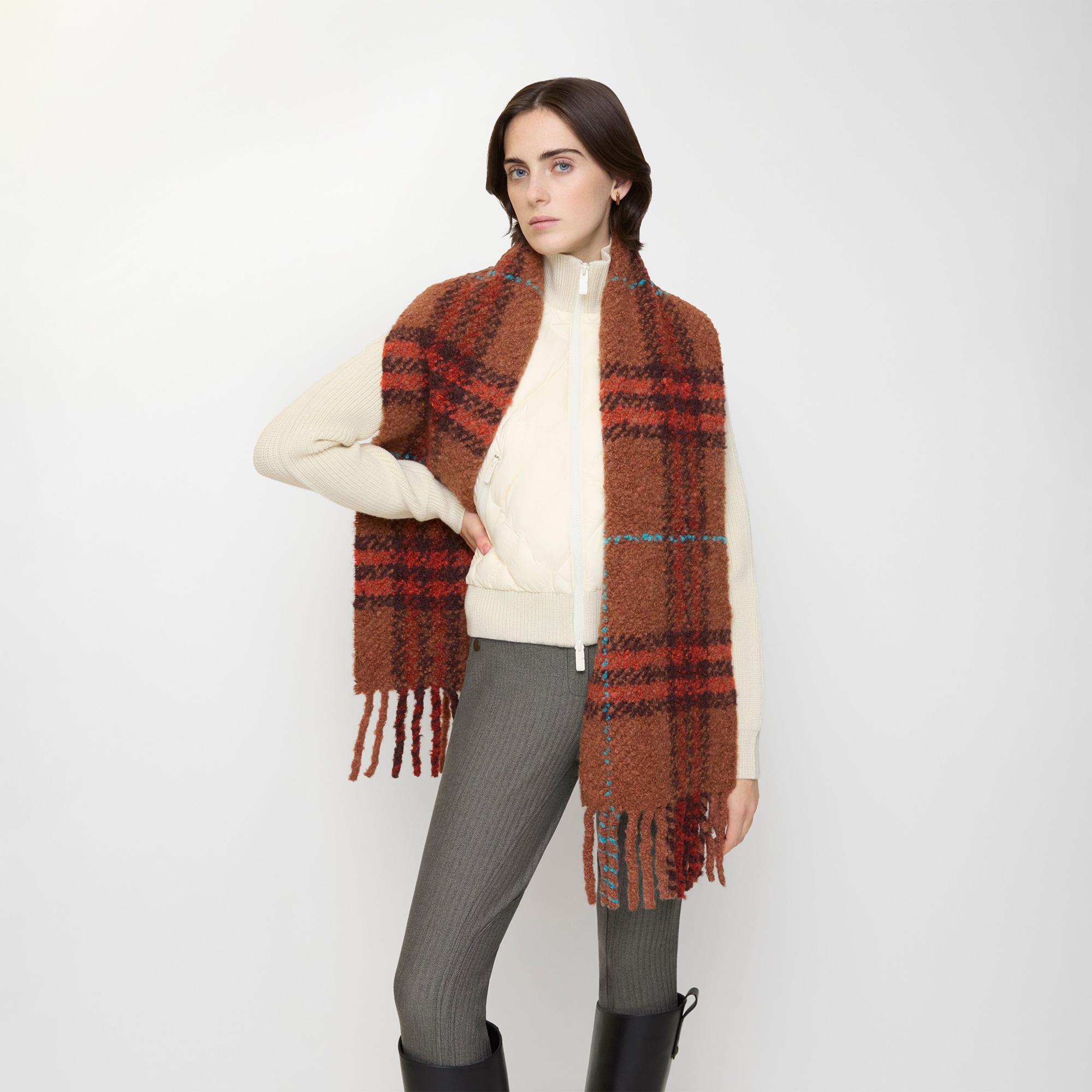 Burberry Check Boucle Kadın Turuncu Atkı