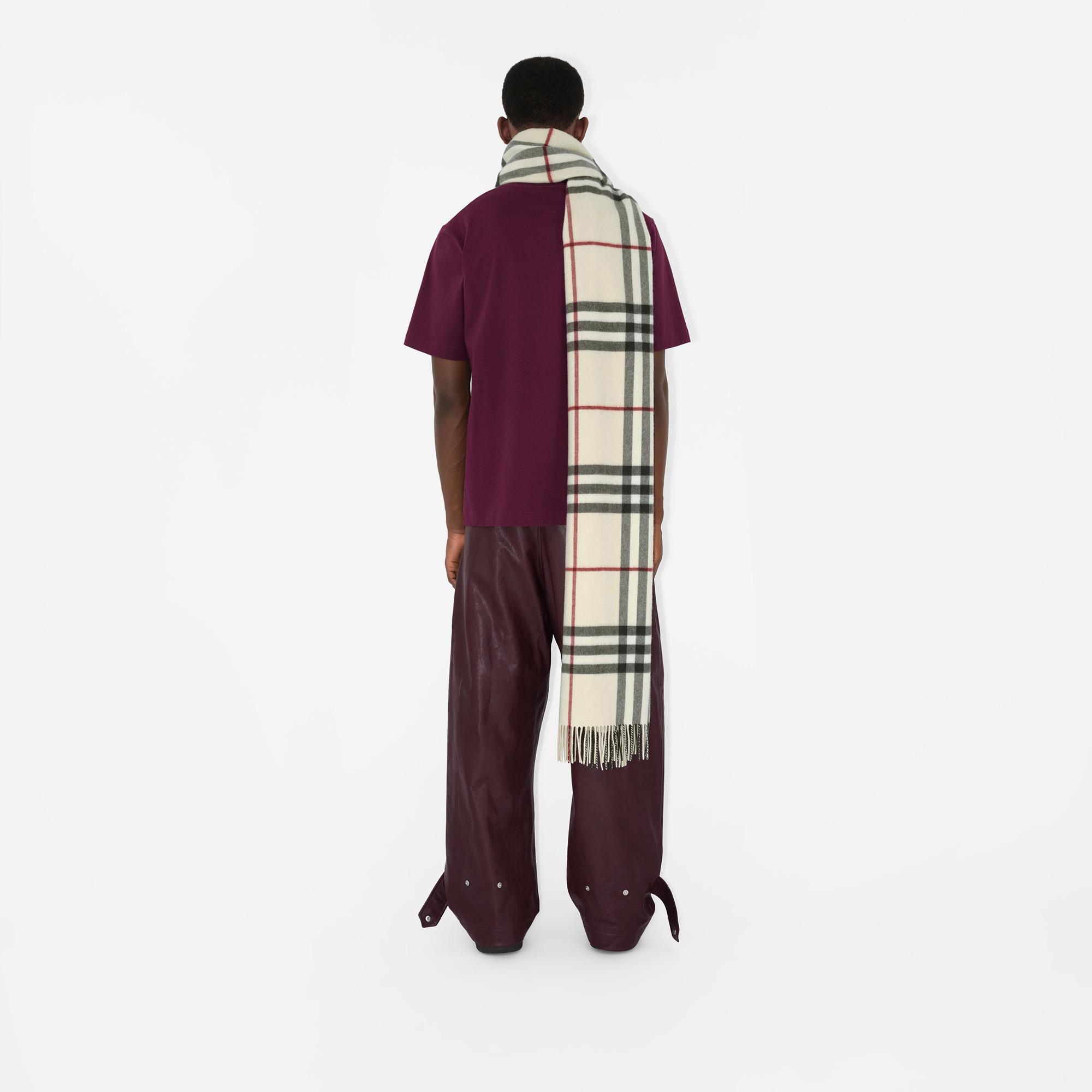 Burberry Wide Check Kaşmir Kadın Krem Rengi Atkı