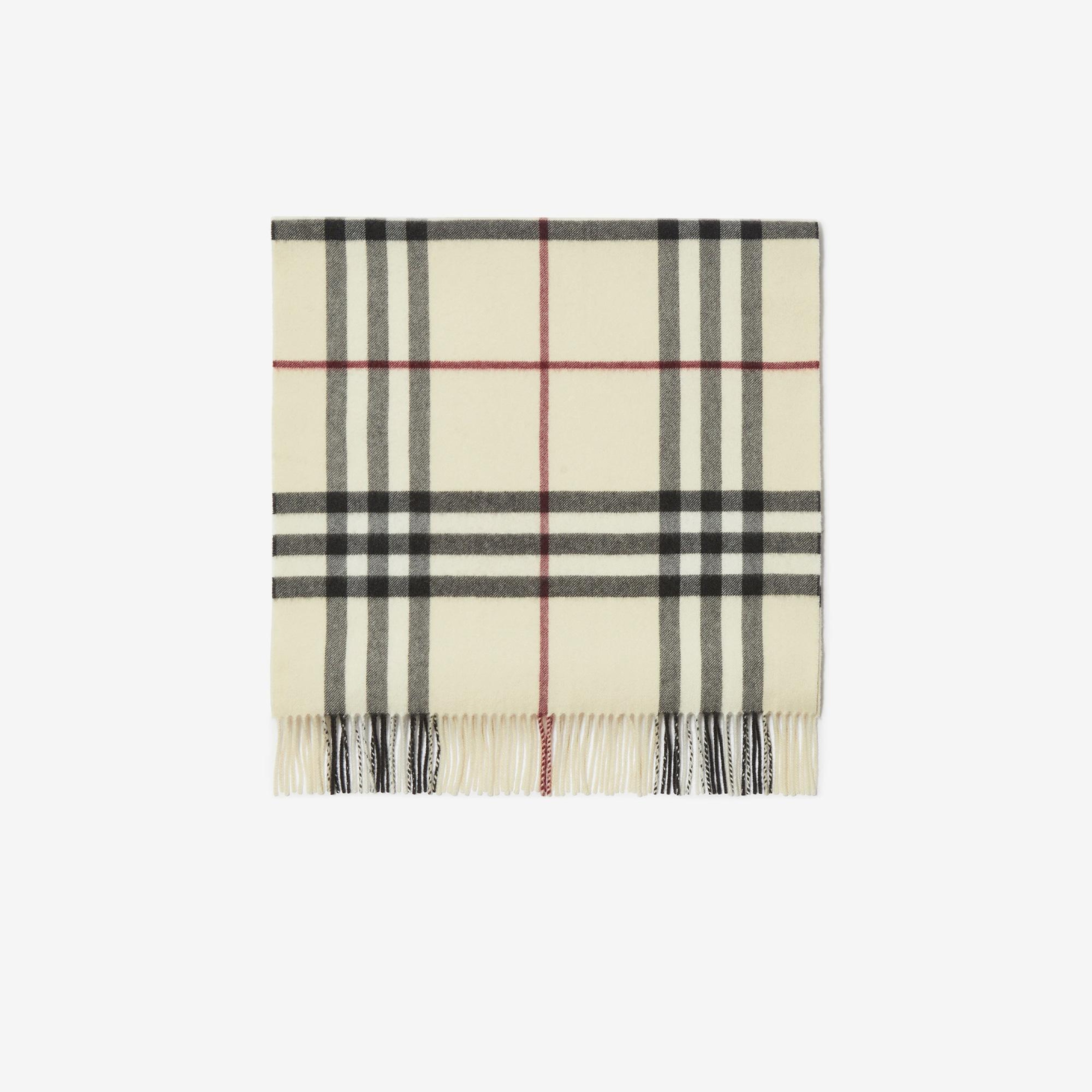 Burberry Wide Check Kaşmir Kadın Krem Rengi Atkı